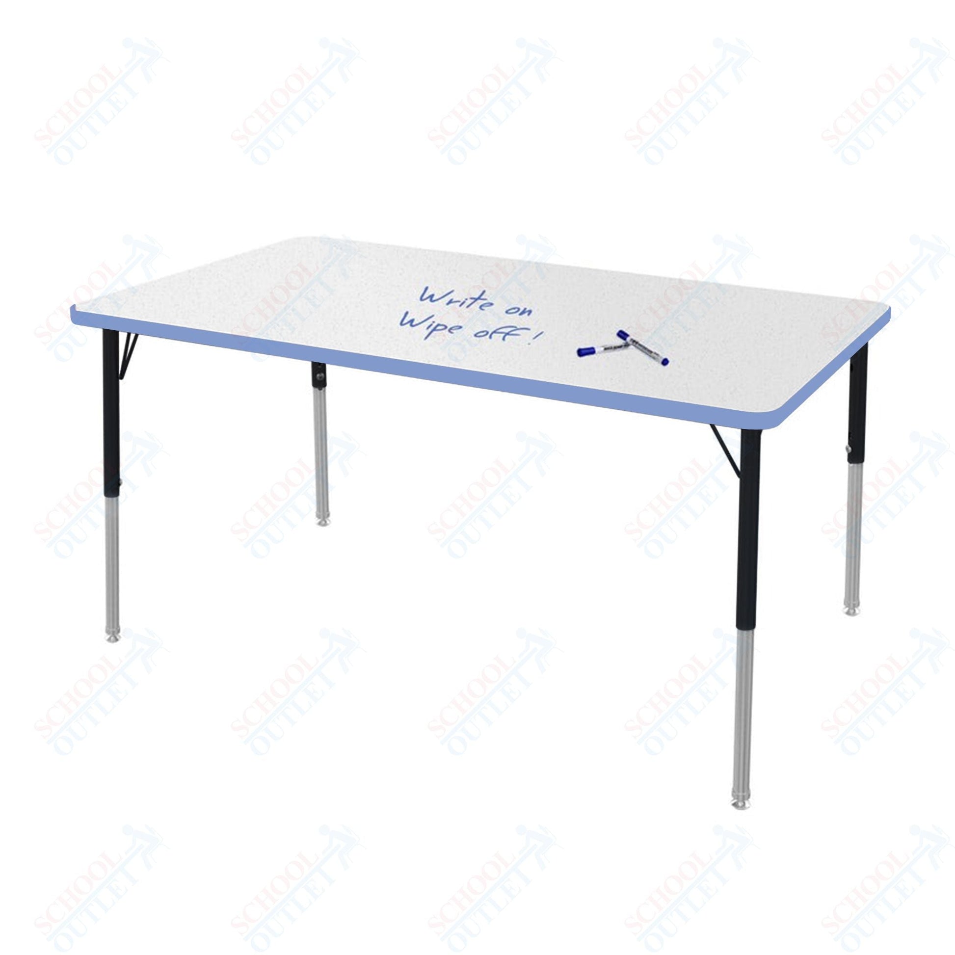 Marco MG2200 Series Rectangle Preschool Table w/ Dry Erase Top 36" x 60" Adj Height 16" - 24" (MG2247 - DA) - SchoolOutlet