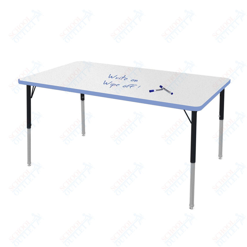 Marco MG2200 Series Rectangle Preschool Table w/ Dry Erase Top 36" x 60" Adj Height 16" - 24" (MG2247 - DA) - SchoolOutlet