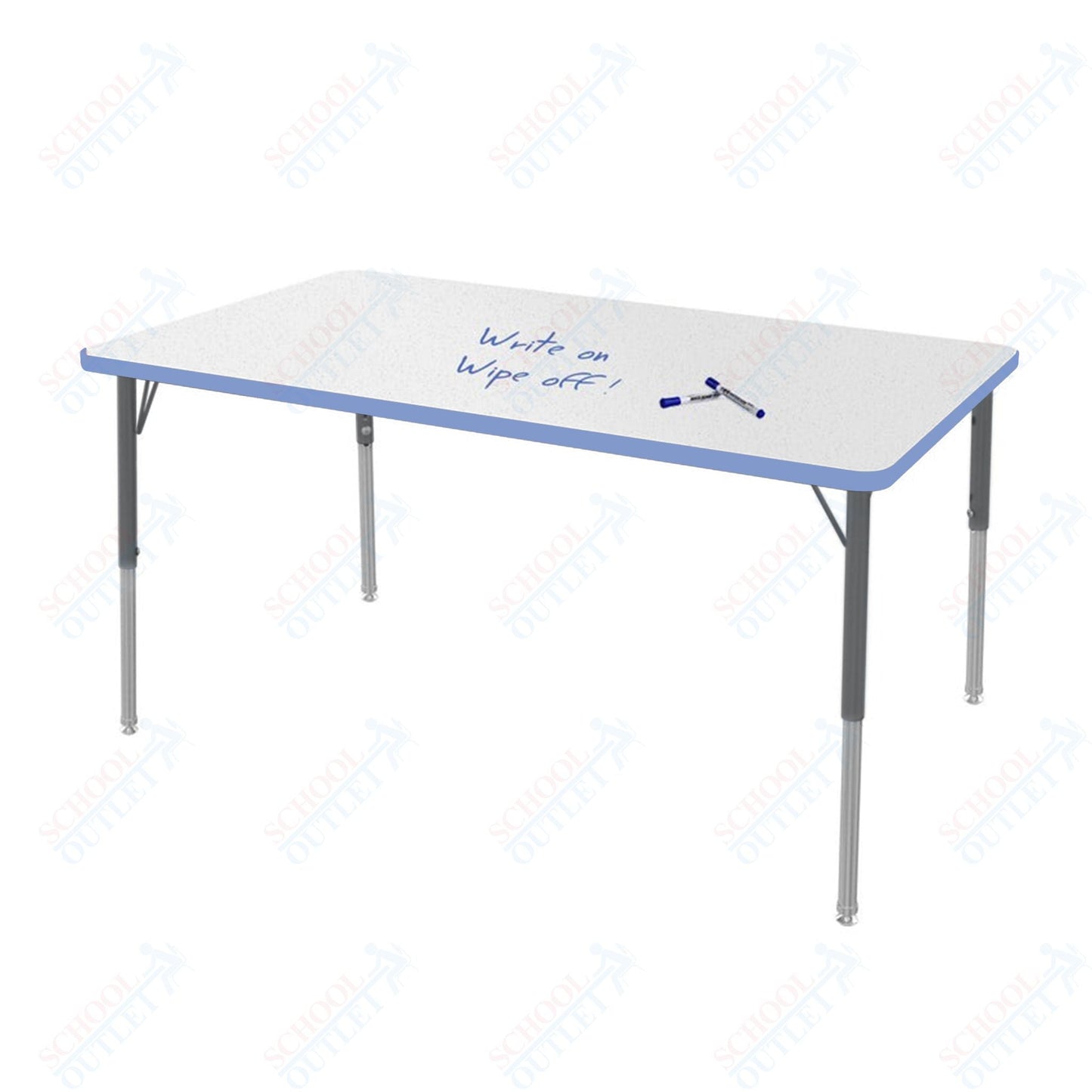 Marco MG2200 Series Rectangle Preschool Table w/ Dry Erase Top 36" x 60" Adj Height 16" - 24" (MG2247 - DA) - SchoolOutlet