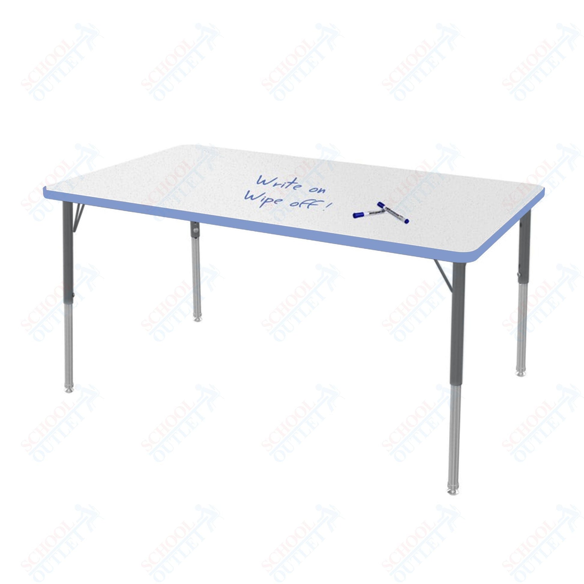 Marco MG2200 Series Rectangle Preschool Table w/ Dry Erase Top 36" x 60" Adj Height 16" - 24" (MG2247 - DA) - SchoolOutlet