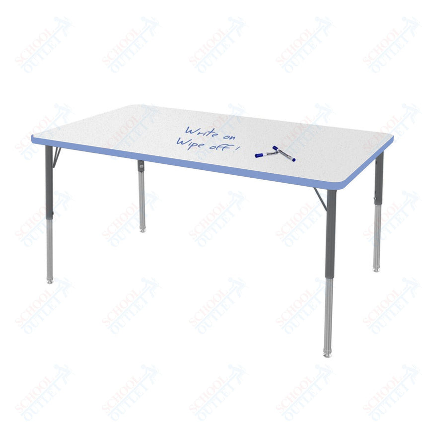 Marco MG2200 Series Rectangle Preschool Table w/ Dry Erase Top 36" x 60" Adj Height 16" - 24" (MG2247 - DA) - SchoolOutlet