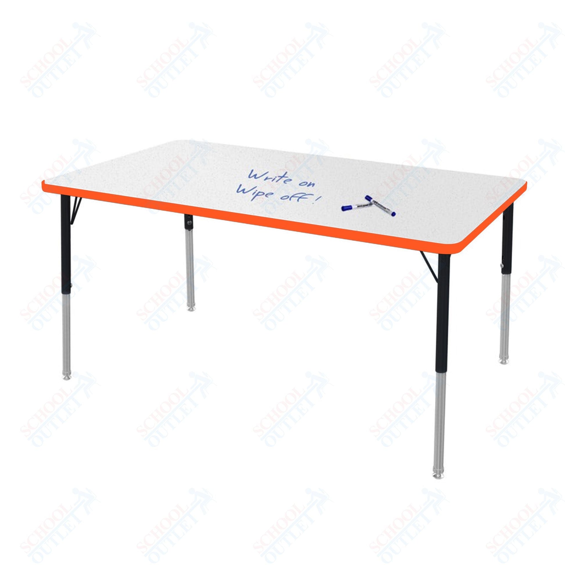 Marco MG2200 Series Rectangle Preschool Table w/ Dry Erase Top 36" x 60" Adj Height 16" - 24" (MG2247 - DA) - SchoolOutlet
