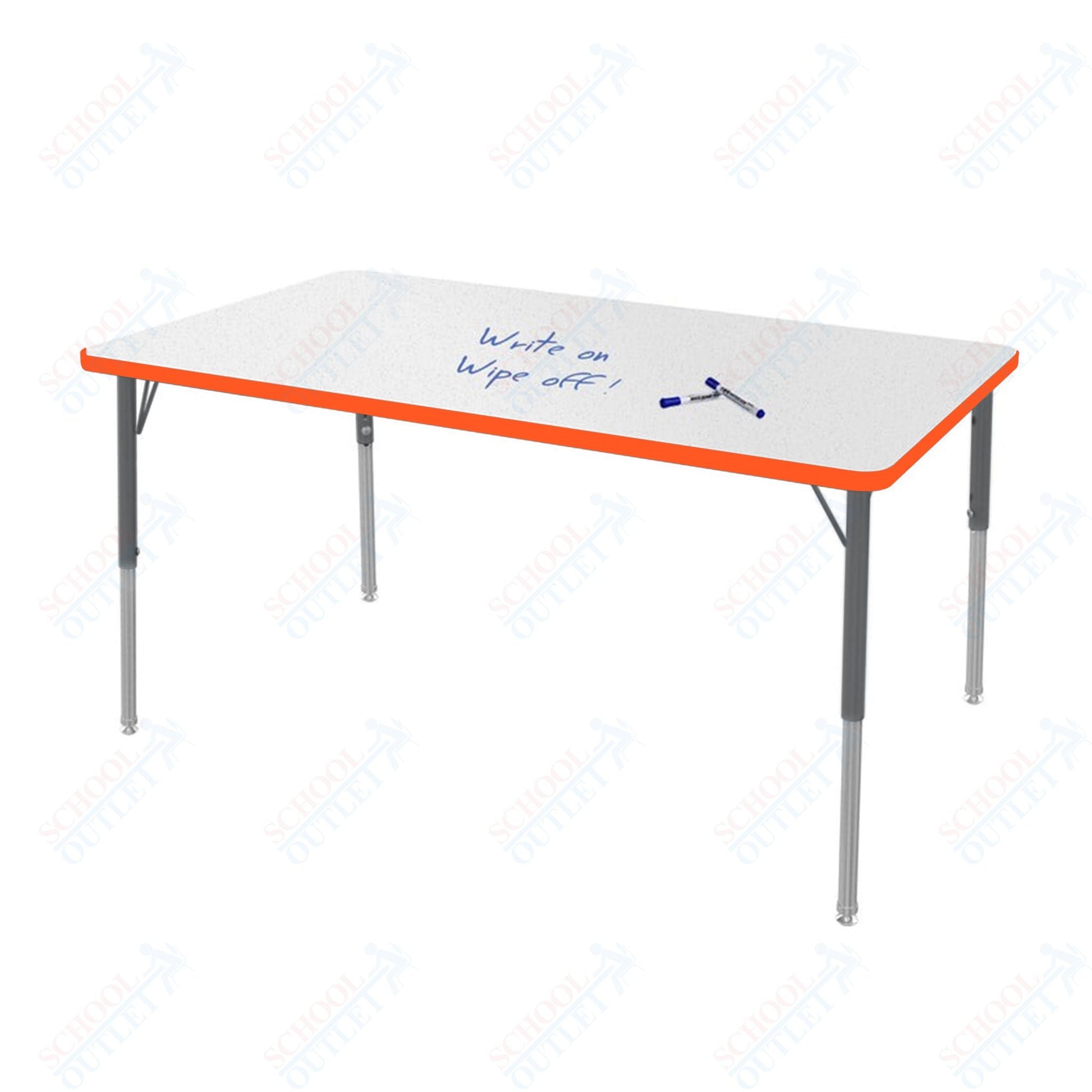 Marco MG2200 Series Rectangle Preschool Table w/ Dry Erase Top 36" x 60" Adj Height 16" - 24" (MG2247 - DA) - SchoolOutlet