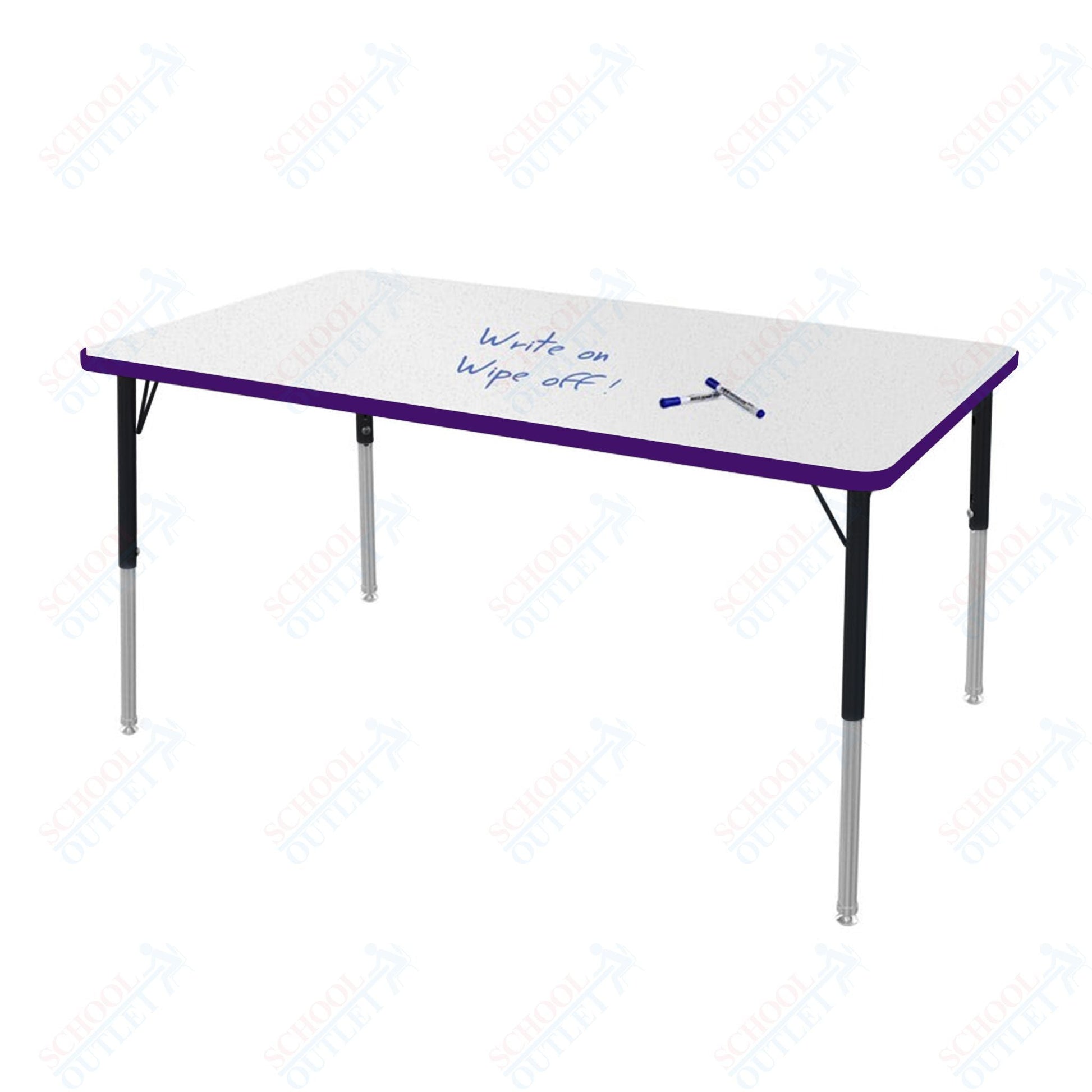 Marco MG2200 Series Rectangle Preschool Table w/ Dry Erase Top 36" x 60" Adj Height 16" - 24" (MG2247 - DA) - SchoolOutlet
