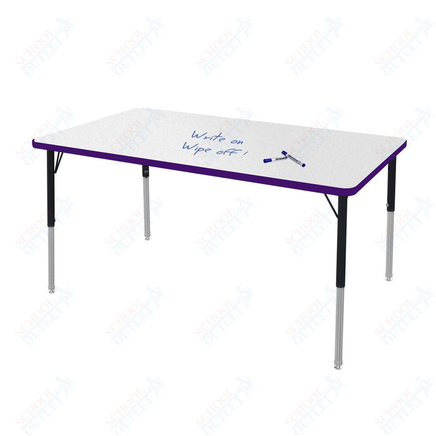 Marco MG2200 Series Rectangle Preschool Table w/ Dry Erase Top 36" x 60" Adj Height 16" - 24" (MG2247 - DA) - SchoolOutlet