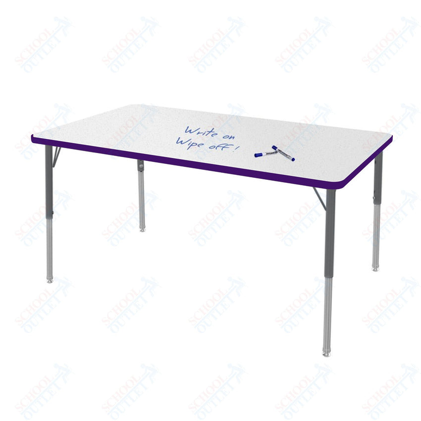 Marco MG2200 Series Rectangle Preschool Table w/ Dry Erase Top 36" x 60" Adj Height 16" - 24" (MG2247 - DA) - SchoolOutlet