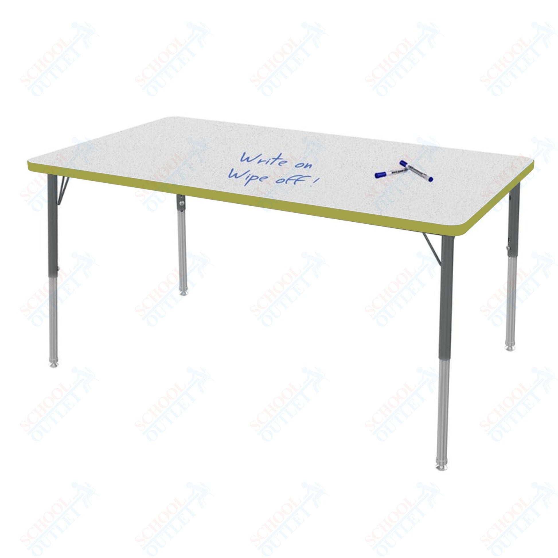 Marco MG2200 Series Rectangle Activity Table w/ Dry Erase Top 36" x 60" Adj Height 21" - 30" (MG2247 - DB) - SchoolOutlet