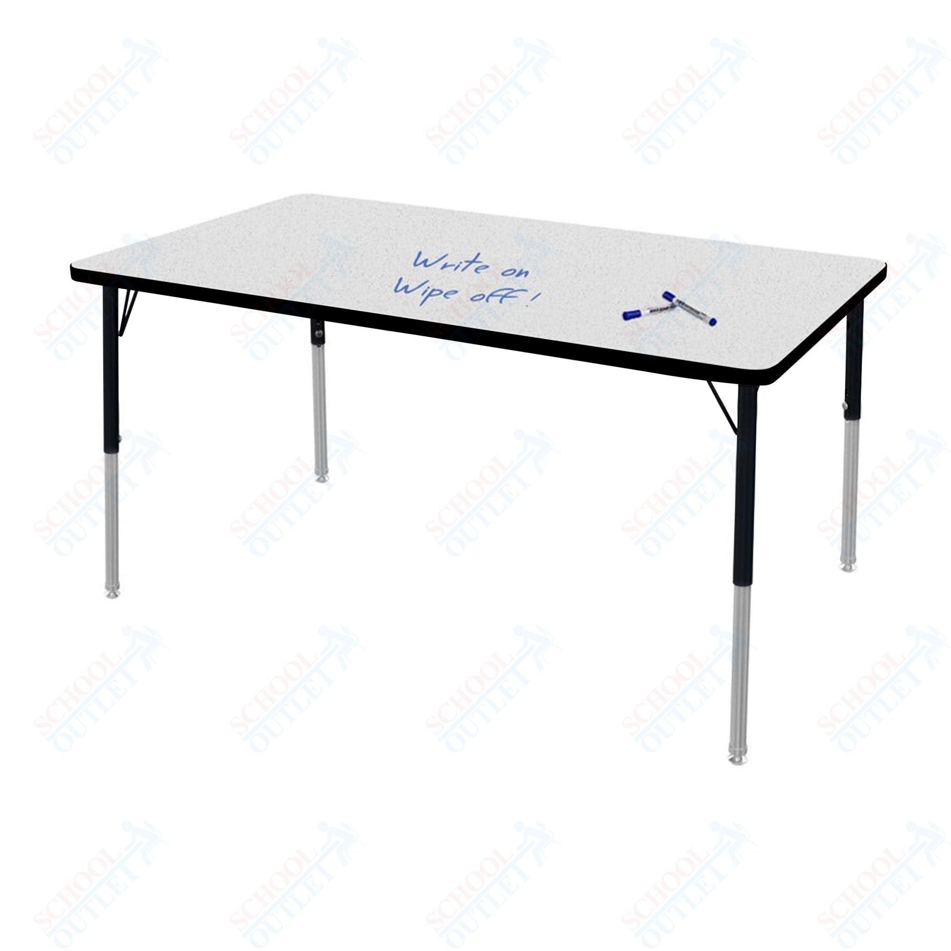 Marco MG2200 Series Rectangle Activity Table w/ Dry Erase Top 36" x 72" Adj Height 21" - 30" (MG2248 - DB) - SchoolOutlet