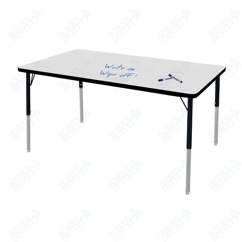 Marco MG2200 Series Rectangle Activity Table w/ Dry Erase Top 36" x 72" Adj Height 21" - 30" (MG2248 - DB) - SchoolOutlet