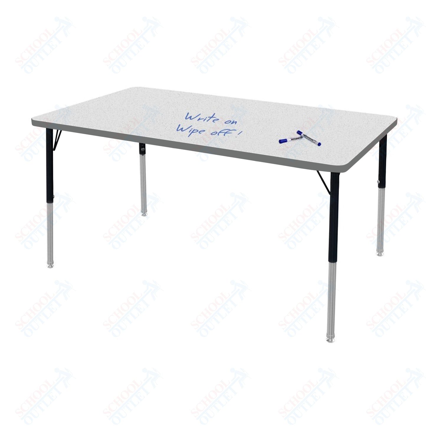 Marco MG2200 Series Rectangle Activity Table w/ Dry Erase Top 36" x 72" Adj Height 21" - 30" (MG2248 - DB) - SchoolOutlet