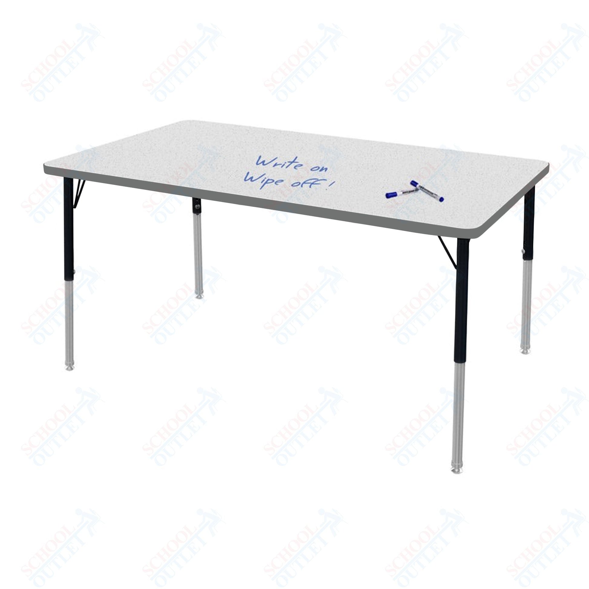 Marco MG2200 Series Rectangle Activity Table w/ Dry Erase Top 36" x 72" Adj Height 21" - 30" (MG2248 - DB) - SchoolOutlet