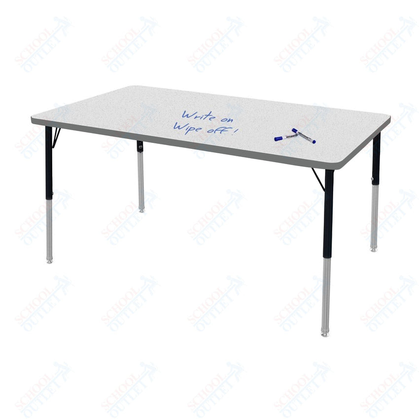 Marco MG2200 Series Rectangle Activity Table w/ Dry Erase Top 36" x 72" Adj Height 21" - 30" (MG2248 - DB) - SchoolOutlet