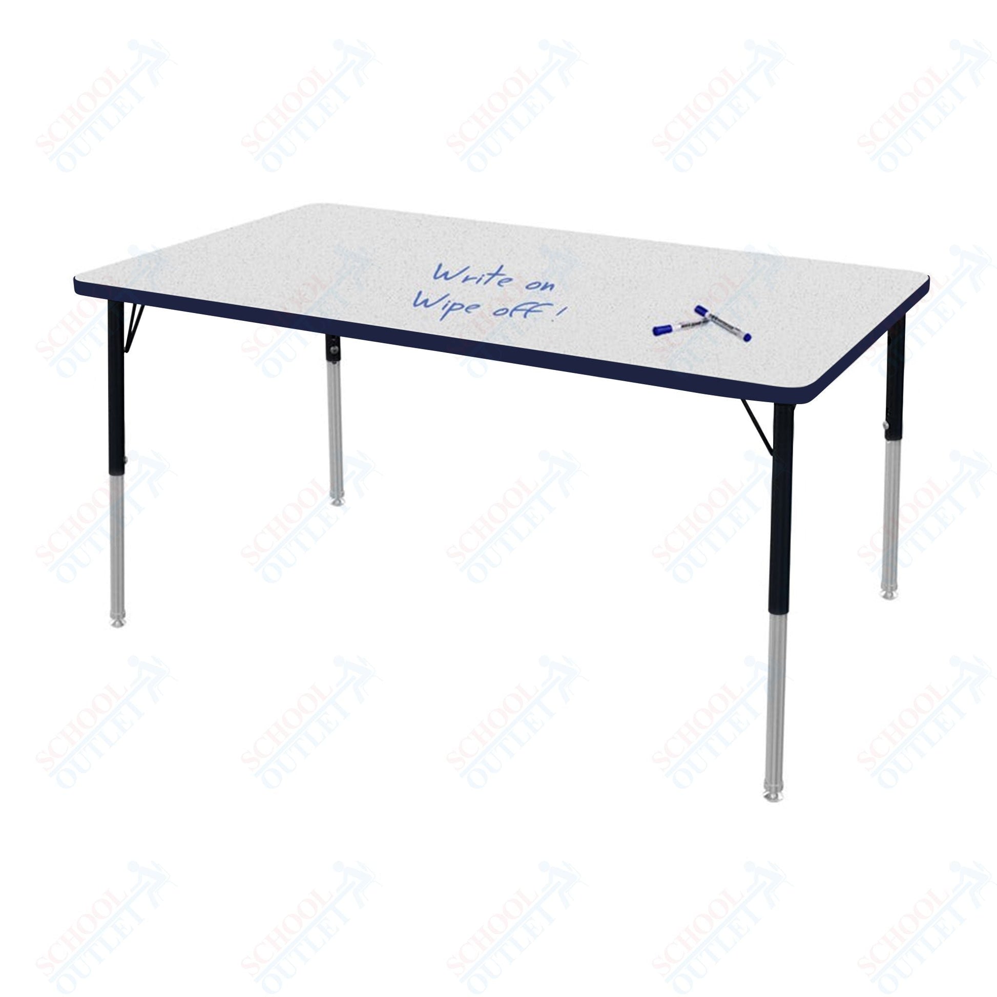 Marco MG2200 Series Rectangle Activity Table w/ Dry Erase Top 36" x 72" Adj Height 21" - 30" (MG2248 - DB) - SchoolOutlet