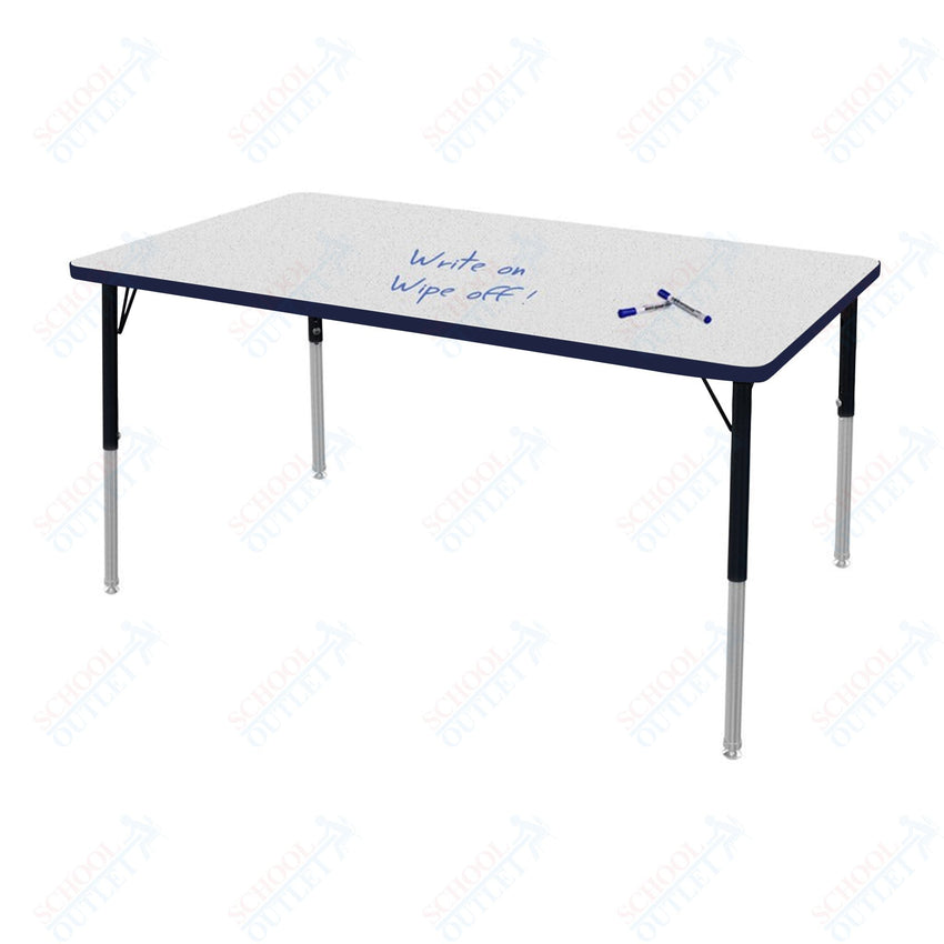 Marco MG2200 Series Rectangle Activity Table w/ Dry Erase Top 36" x 72" Adj Height 21" - 30" (MG2248 - DB) - SchoolOutlet