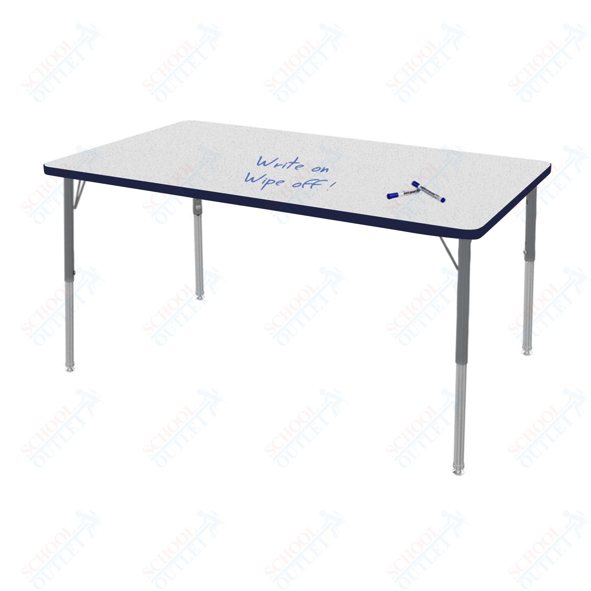 Marco MG2200 Series Rectangle Activity Table w/ Dry Erase Top 36" x 72" Adj Height 21" - 30" (MG2248 - DB) - SchoolOutlet