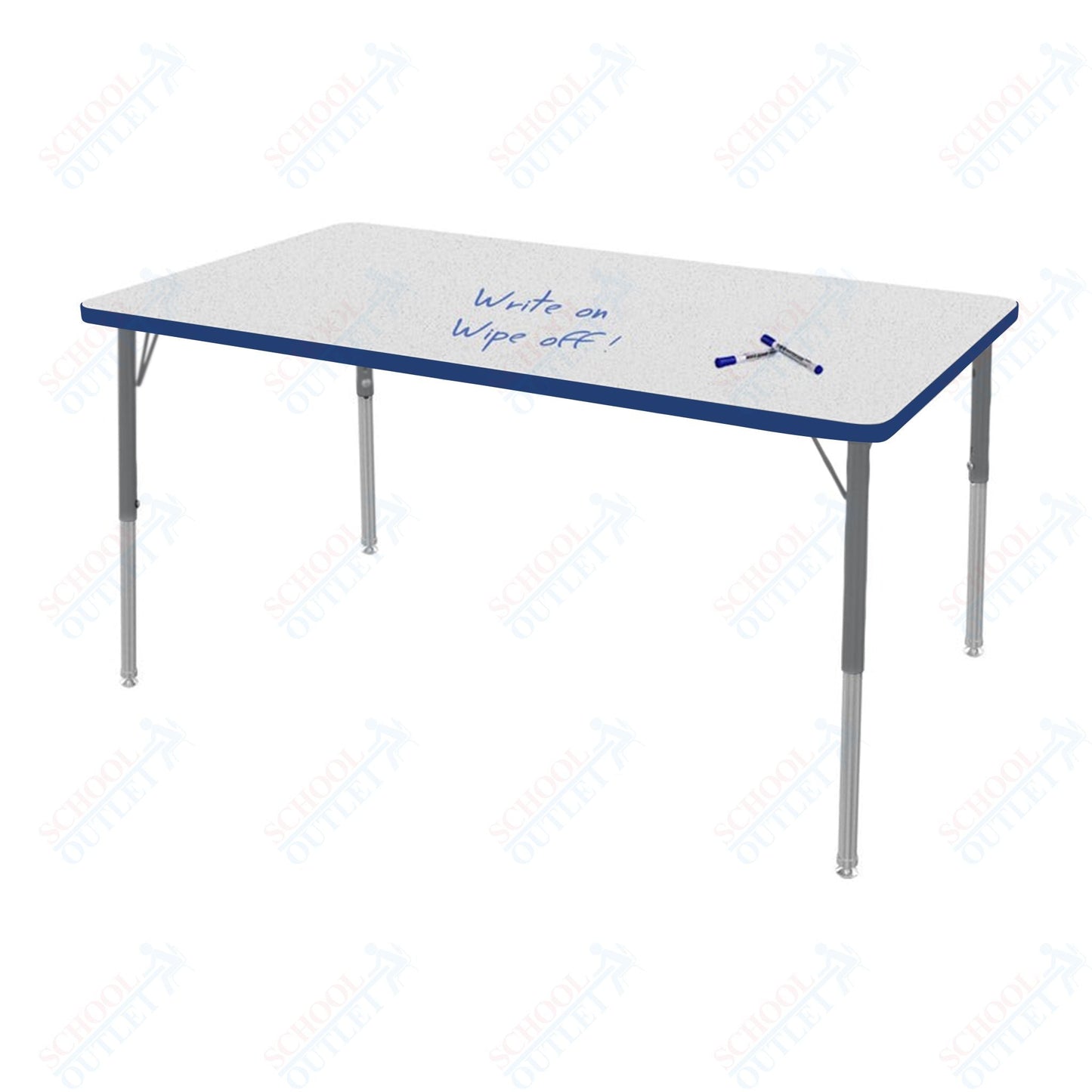 Marco MG2200 Series Rectangle Activity Table w/ Dry Erase Top 36" x 72" Adj Height 21" - 30" (MG2248 - DB) - SchoolOutlet