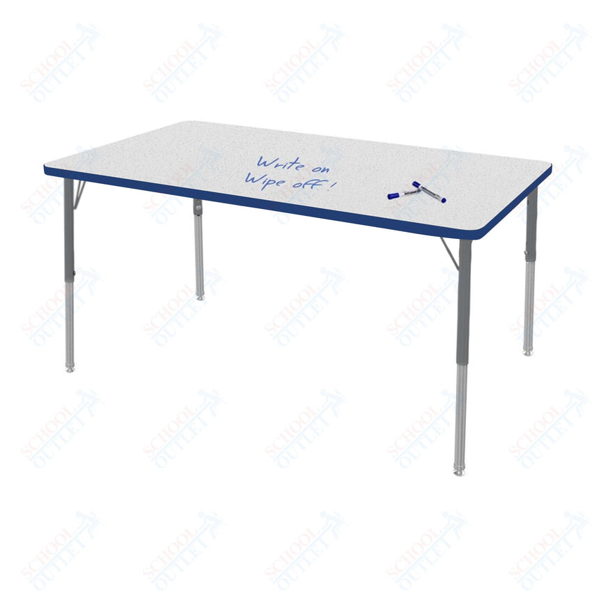 Marco MG2200 Series Rectangle Activity Table w/ Dry Erase Top 36" x 72" Adj Height 21" - 30" (MG2248 - DB) - SchoolOutlet