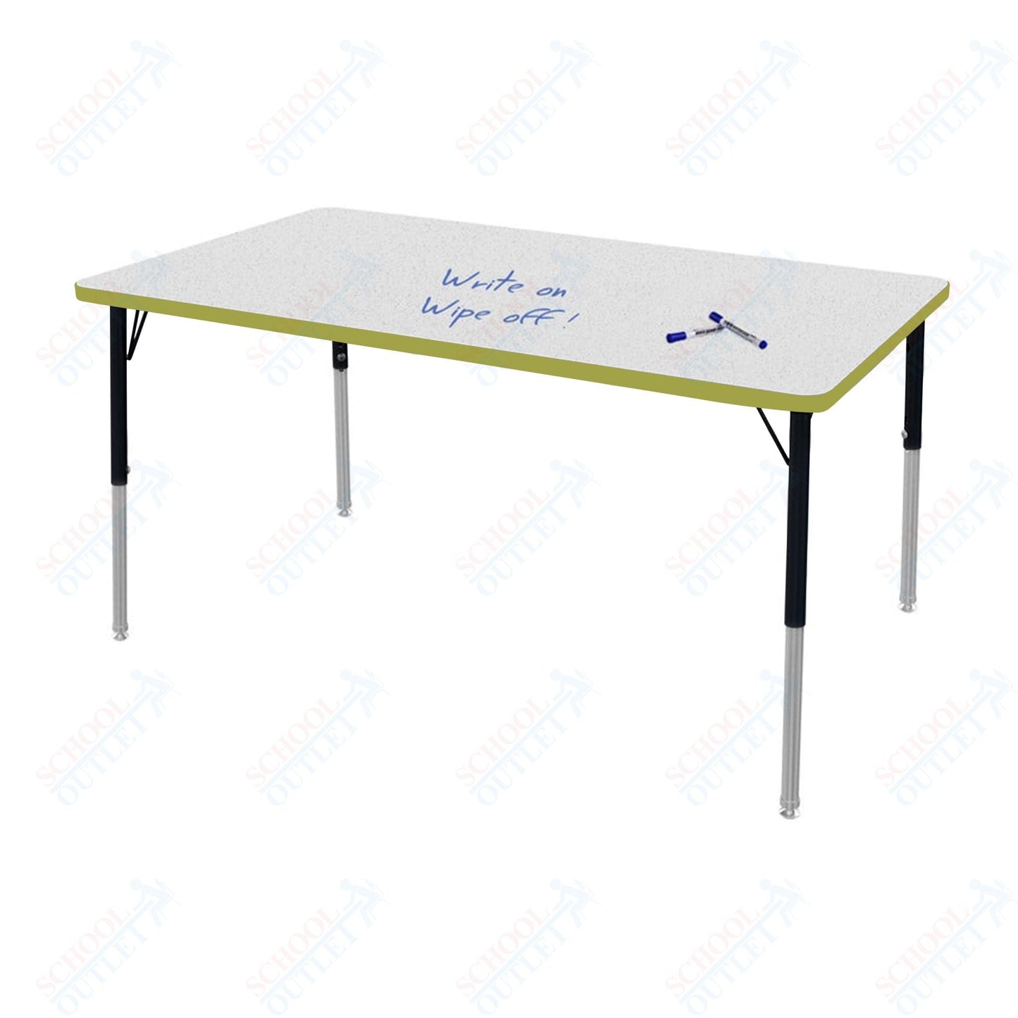 Marco MG2200 Series Rectangle Activity Table w/ Dry Erase Top 36" x 72" Adj Height 21" - 30" (MG2248 - DB) - SchoolOutlet