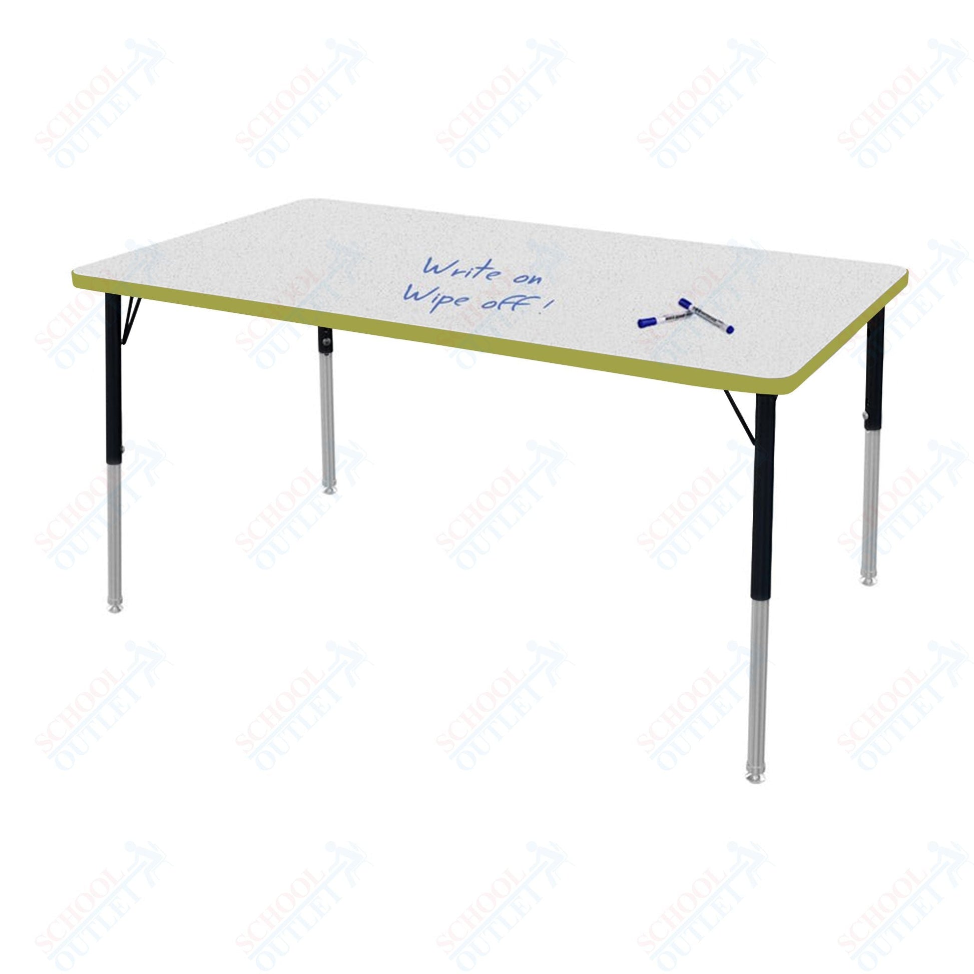 Marco MG2200 Series Rectangle Activity Table w/ Dry Erase Top 36" x 72" Adj Height 21" - 30" (MG2248 - DB) - SchoolOutlet