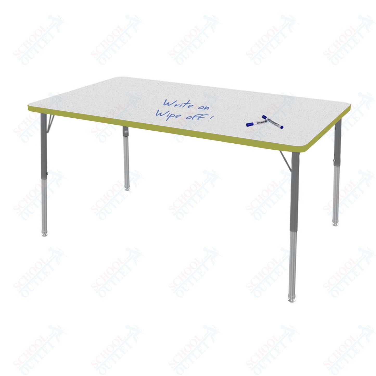 Marco MG2200 Series Rectangle Activity Table w/ Dry Erase Top 36" x 72" Adj Height 21" - 30" (MG2248 - DB) - SchoolOutlet