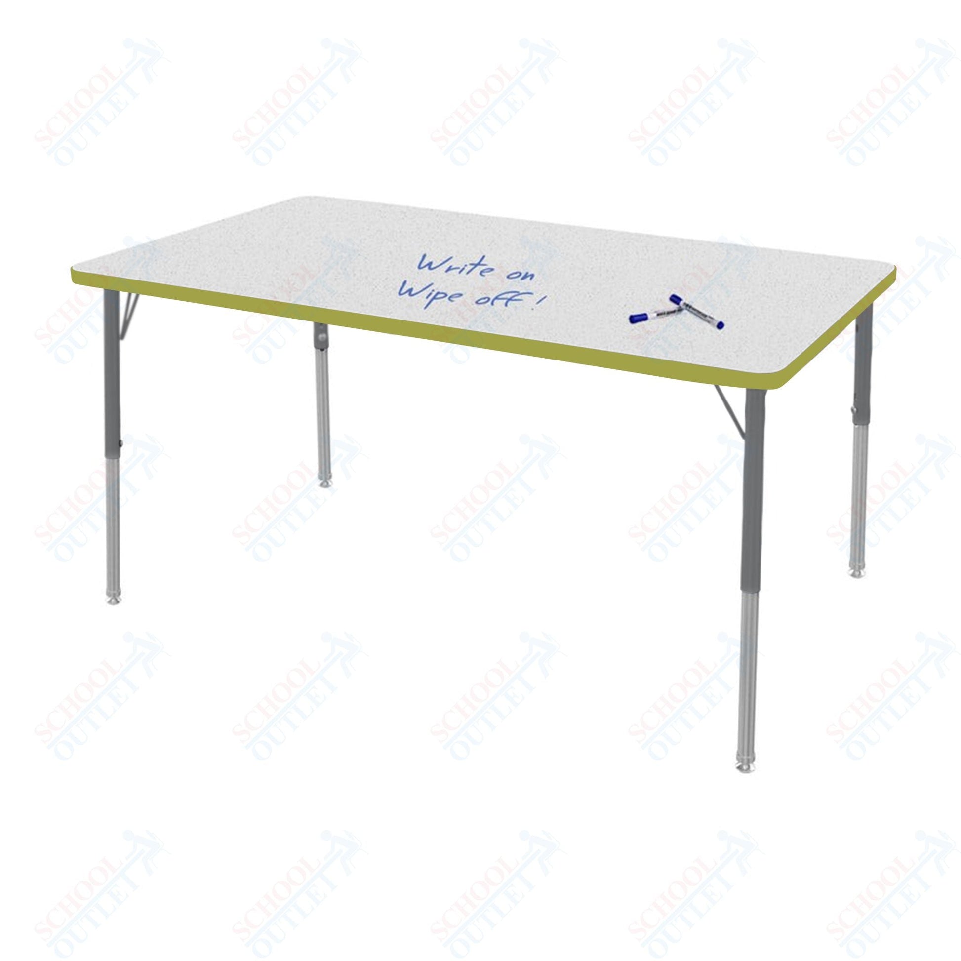 Marco MG2200 Series Rectangle Activity Table w/ Dry Erase Top 36" x 72" Adj Height 21" - 30" (MG2248 - DB) - SchoolOutlet