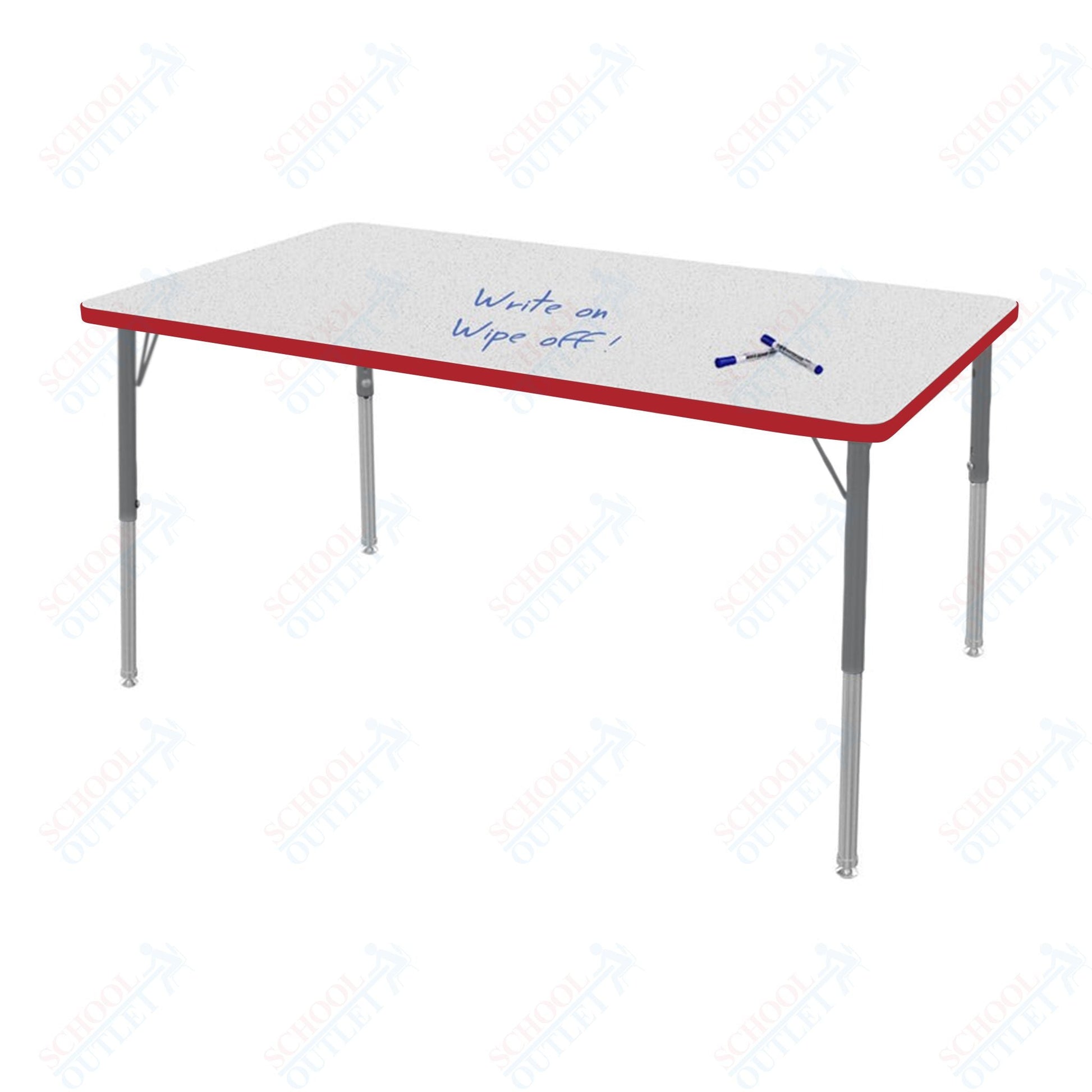 Marco MG2200 Series Rectangle Activity Table w/ Dry Erase Top 36" x 72" Adj Height 21" - 30" (MG2248 - DB) - SchoolOutlet