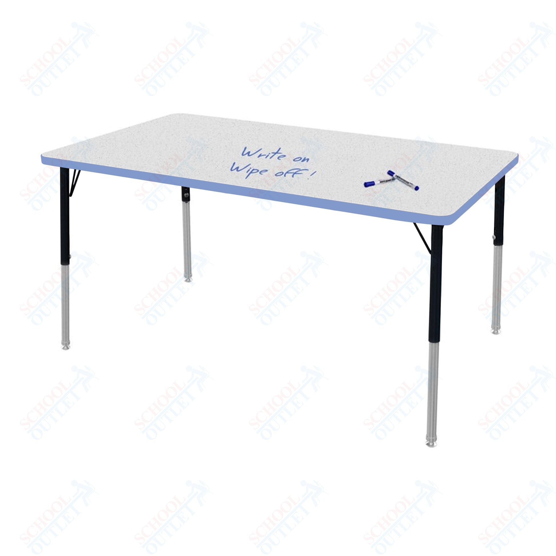 Marco MG2200 Series Rectangle Activity Table w/ Dry Erase Top 36" x 72" Adj Height 21" - 30" (MG2248 - DB) - SchoolOutlet