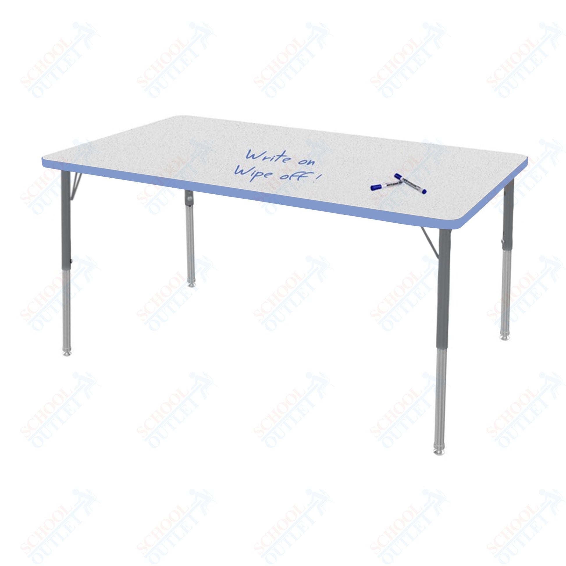 Marco MG2200 Series Rectangle Activity Table w/ Dry Erase Top 36" x 72" Adj Height 21" - 30" (MG2248 - DB) - SchoolOutlet