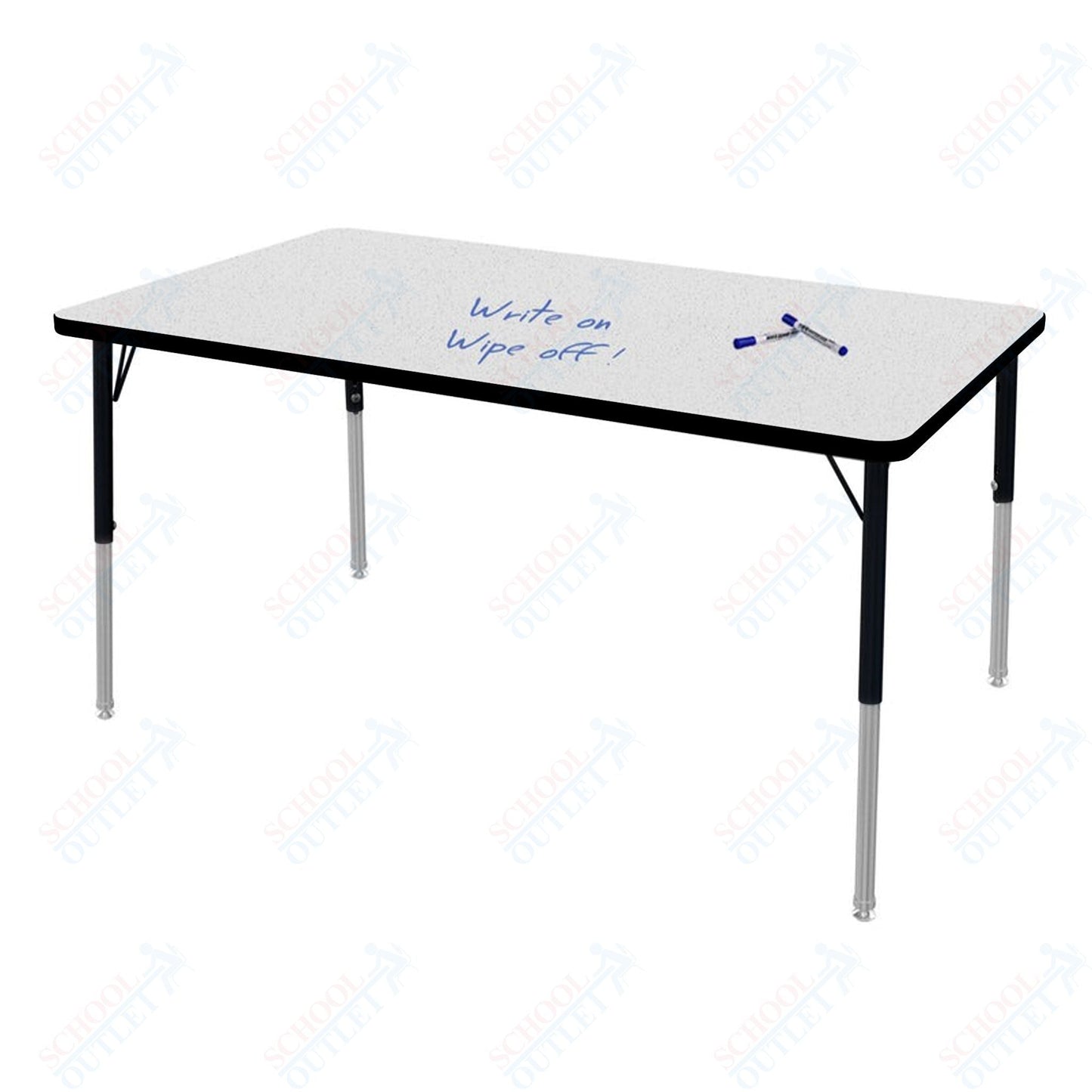 Marco MG2200 Series Rectangle Preschool Table w/ Dry Erase Top 42" x 60" Adj Height 16" - 24" (MG2250 - DA) - SchoolOutlet