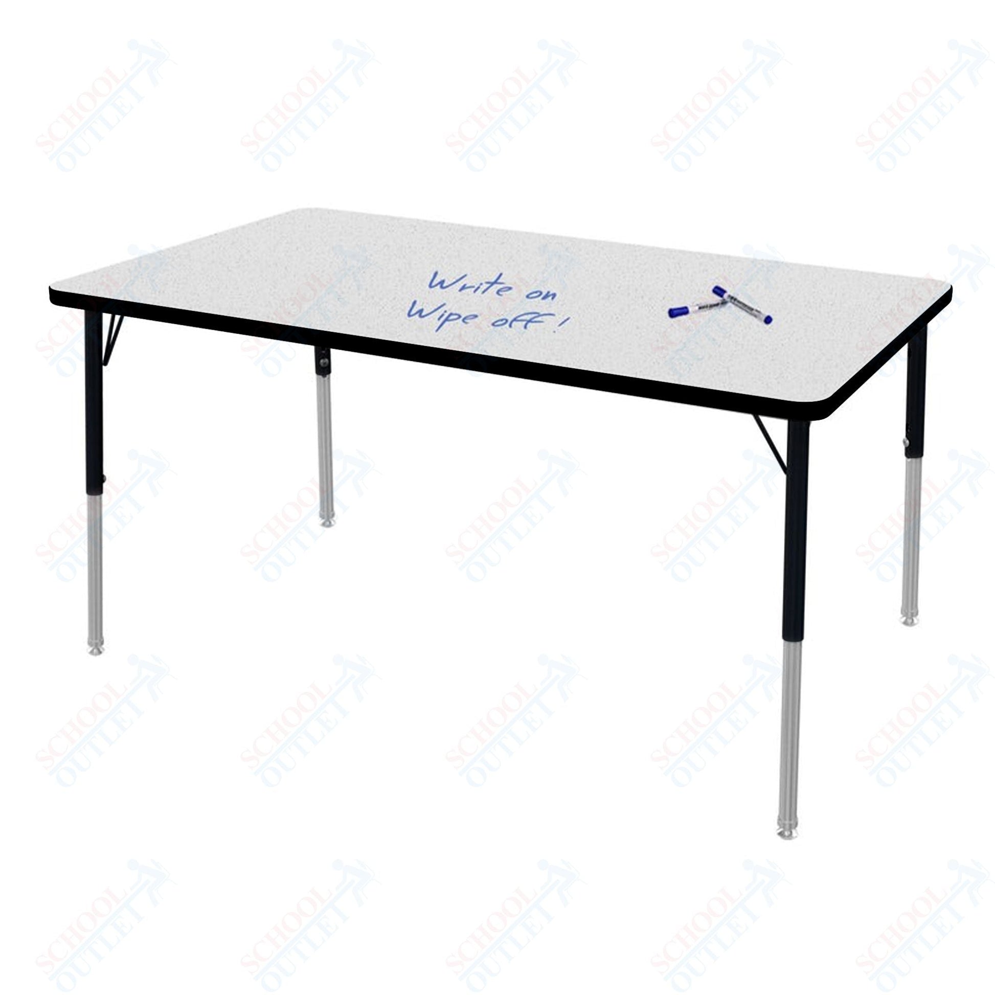 Marco MG2200 Series Rectangle Preschool Table w/ Dry Erase Top 42" x 60" Adj Height 16" - 24" (MG2250 - DA) - SchoolOutlet