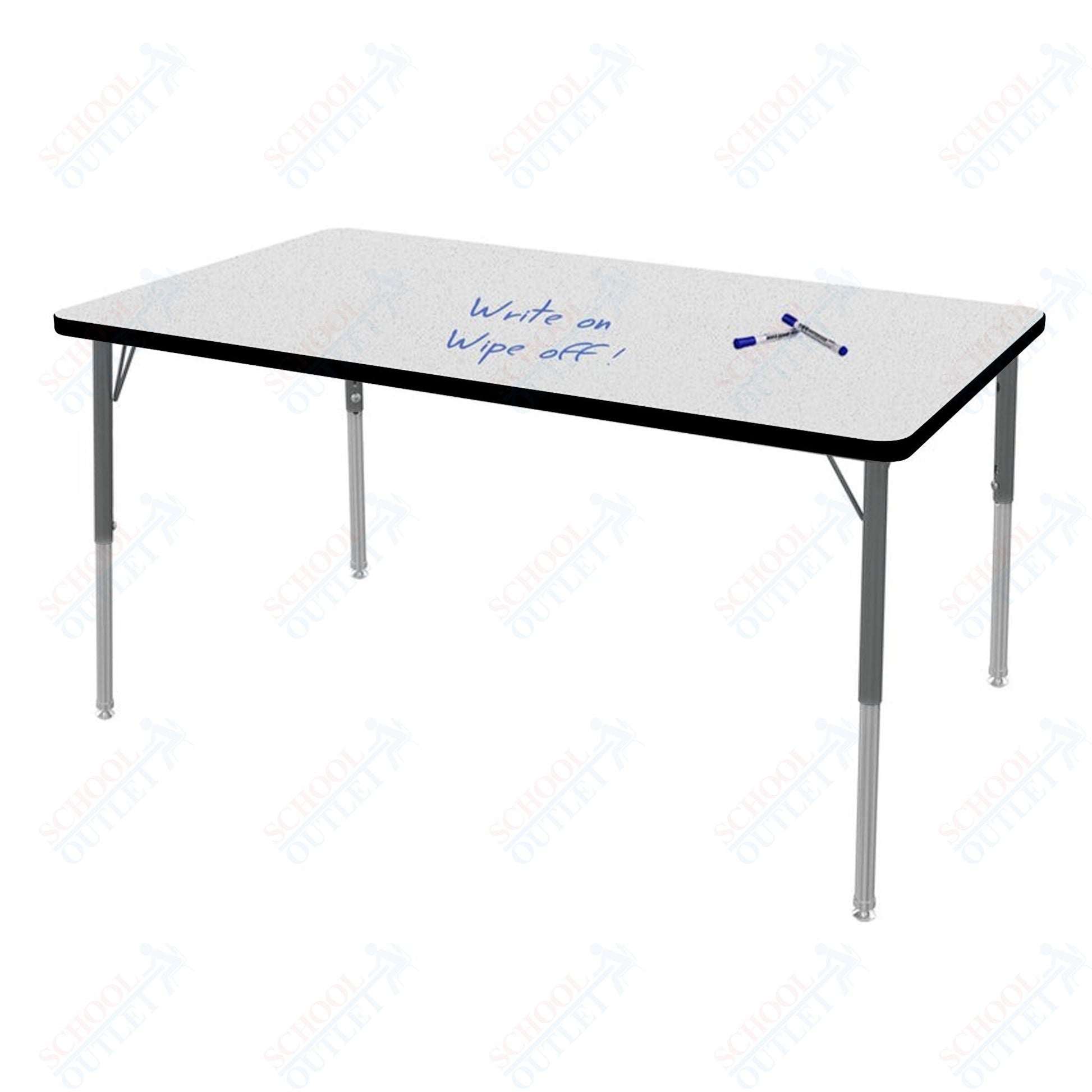 Marco MG2200 Series Rectangle Preschool Table w/ Dry Erase Top 42" x 60" Adj Height 16" - 24" (MG2250 - DA) - SchoolOutlet