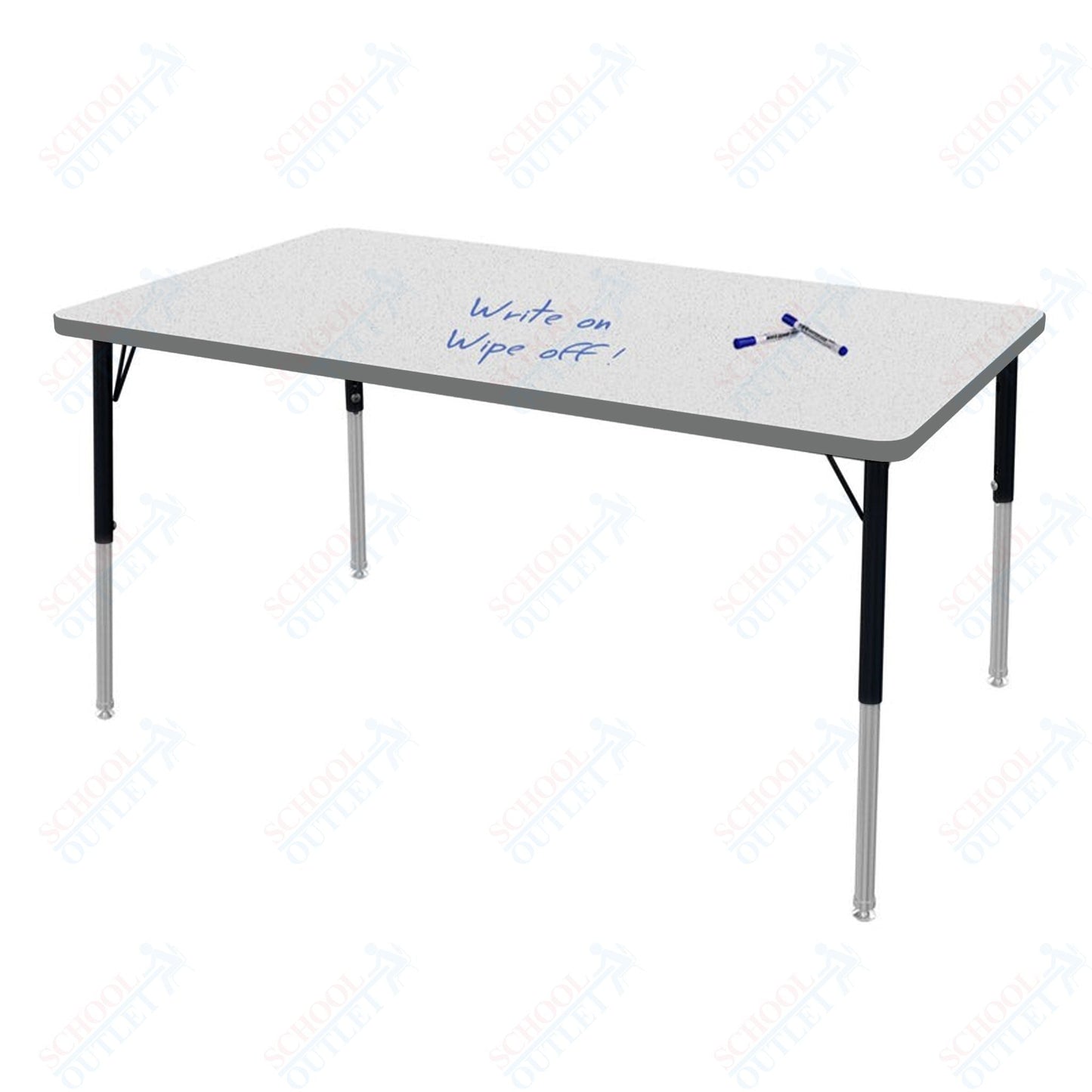 Marco MG2200 Series Rectangle Preschool Table w/ Dry Erase Top 42" x 60" Adj Height 16" - 24" (MG2250 - DA) - SchoolOutlet