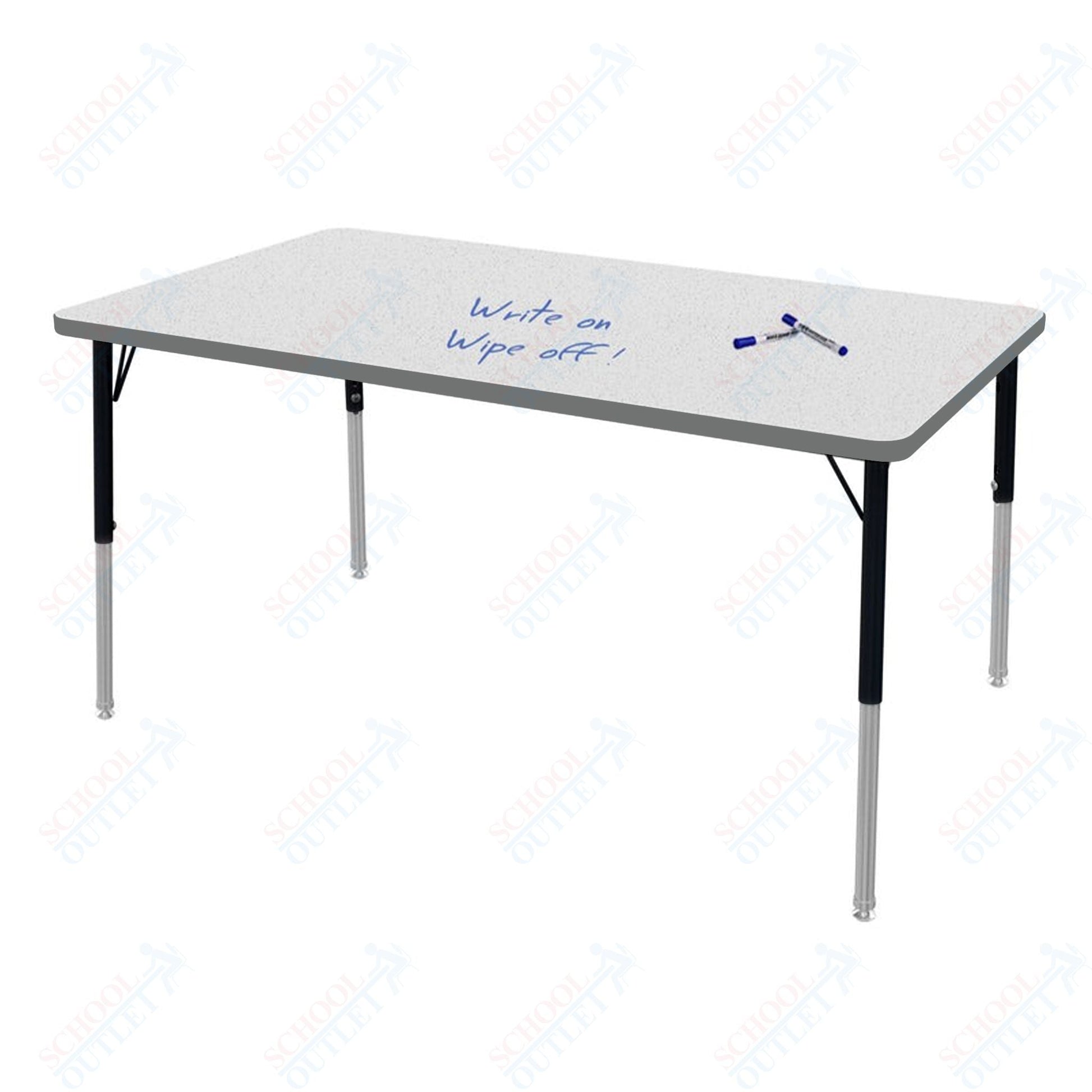 Marco MG2200 Series Rectangle Preschool Table w/ Dry Erase Top 42" x 60" Adj Height 16" - 24" (MG2250 - DA) - SchoolOutlet