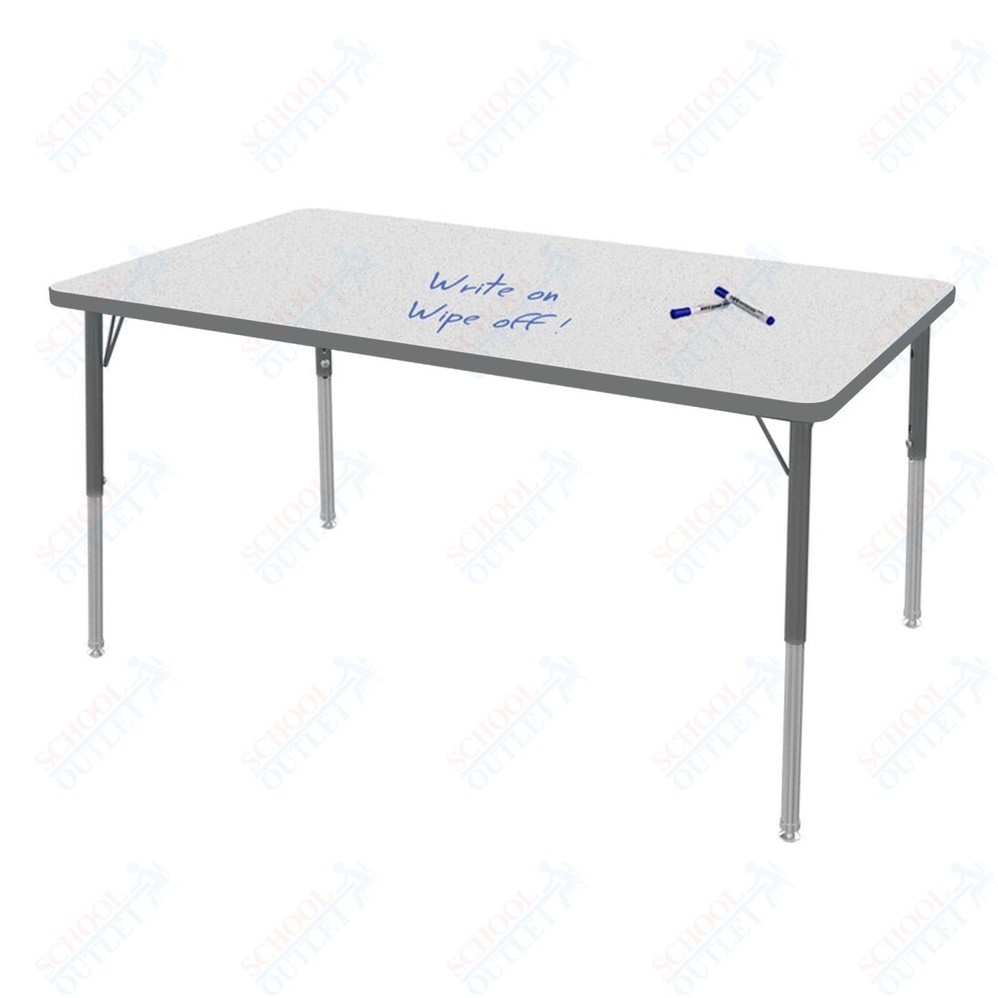 Marco MG2200 Series Rectangle Preschool Table w/ Dry Erase Top 42" x 60" Adj Height 16" - 24" (MG2250 - DA) - SchoolOutlet