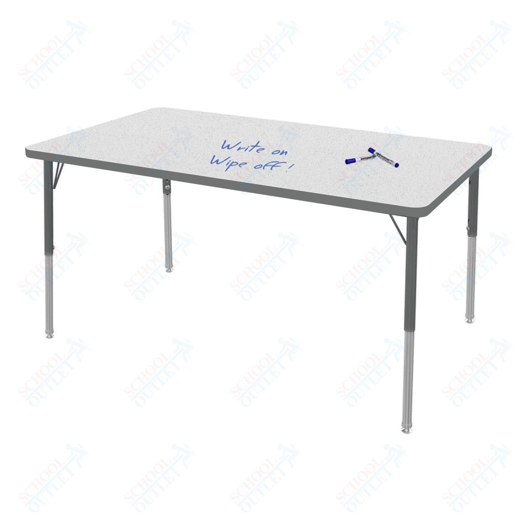 Marco MG2200 Series Rectangle Preschool Table w/ Dry Erase Top 42" x 60" Adj Height 16" - 24" (MG2250 - DA) - SchoolOutlet
