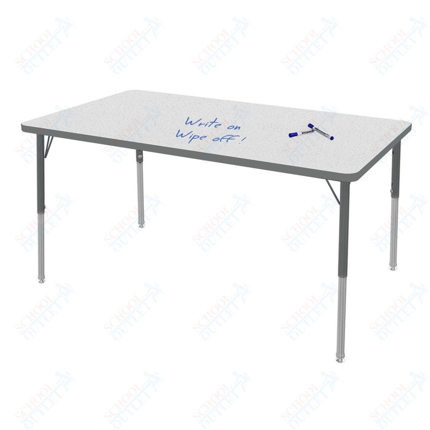 Marco MG2200 Series Rectangle Preschool Table w/ Dry Erase Top 42" x 60" Adj Height 16" - 24" (MG2250 - DA) - SchoolOutlet