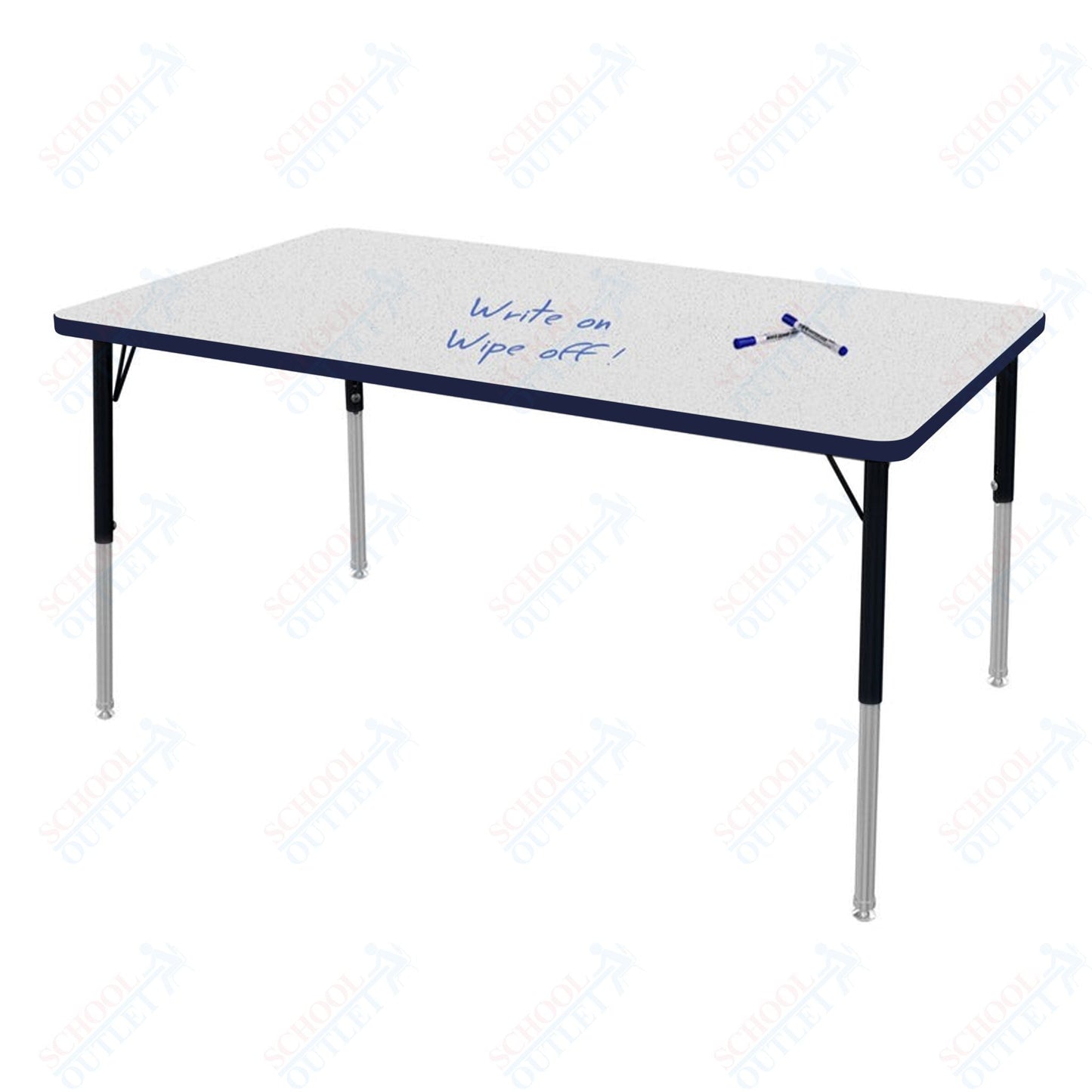 Marco MG2200 Series Rectangle Preschool Table w/ Dry Erase Top 42" x 60" Adj Height 16" - 24" (MG2250 - DA) - SchoolOutlet