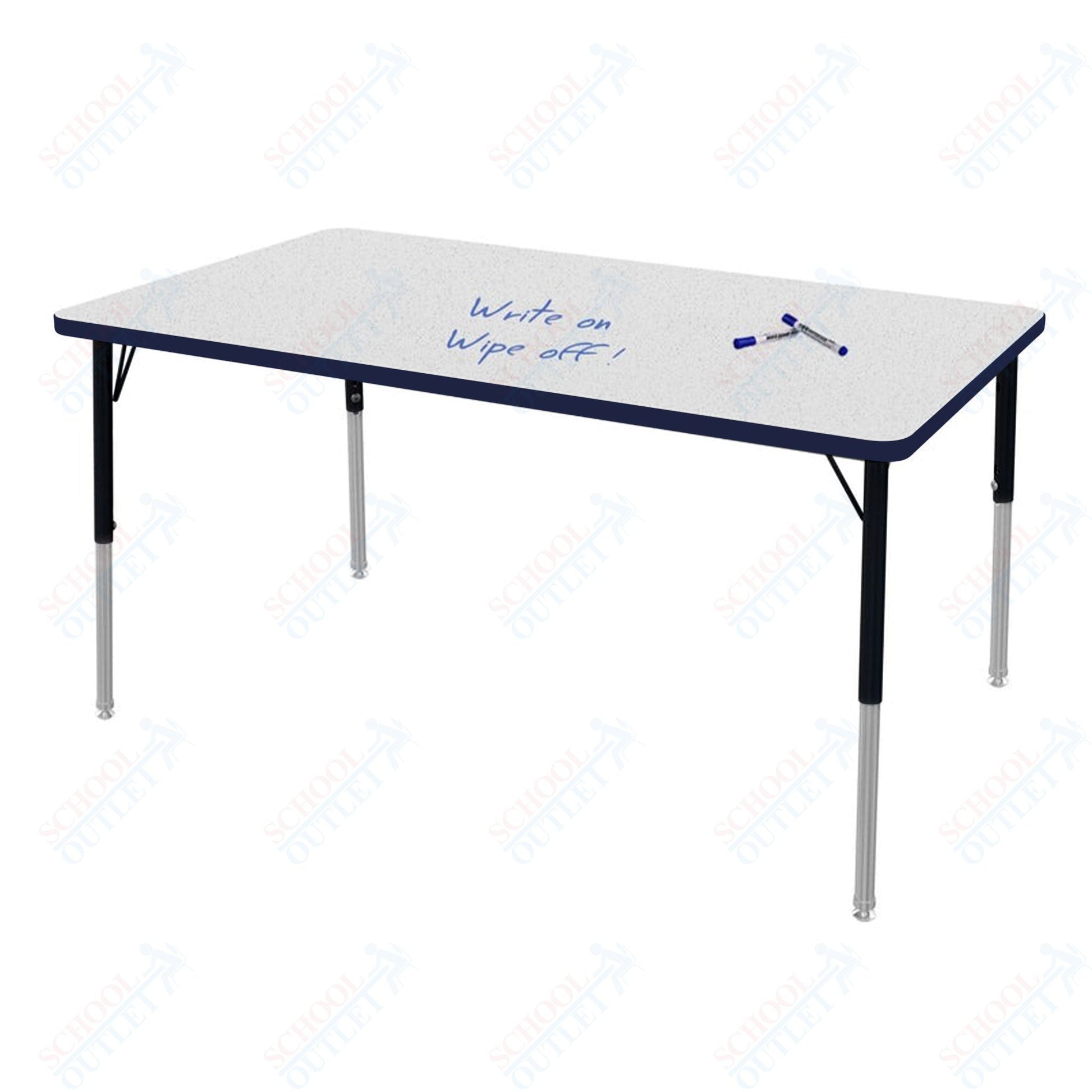 Marco MG2200 Series Rectangle Preschool Table w/ Dry Erase Top 42" x 60" Adj Height 16" - 24" (MG2250 - DA) - SchoolOutlet