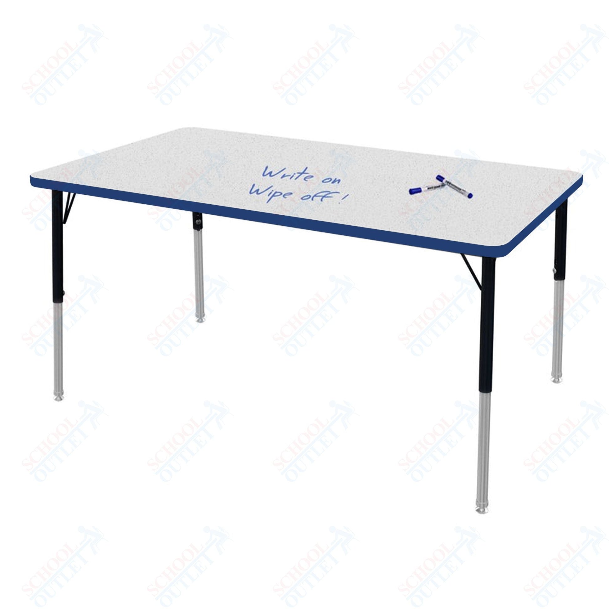 Marco MG2200 Series Rectangle Preschool Table w/ Dry Erase Top 42" x 60" Adj Height 16" - 24" (MG2250 - DA) - SchoolOutlet
