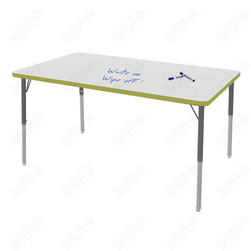 Marco MG2200 Series Rectangle Preschool Table w/ Dry Erase Top 42" x 60" Adj Height 16" - 24" (MG2250 - DA) - SchoolOutlet