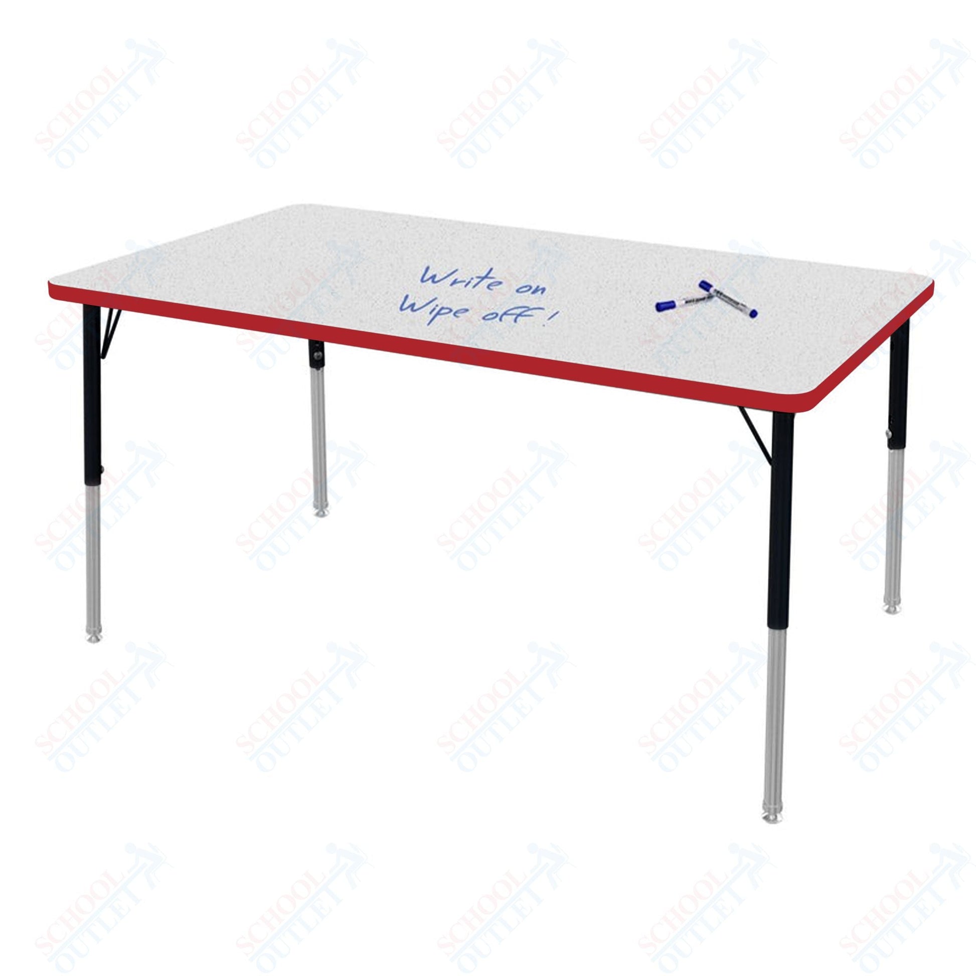 Marco MG2200 Series Rectangle Preschool Table w/ Dry Erase Top 42" x 60" Adj Height 16" - 24" (MG2250 - DA) - SchoolOutlet