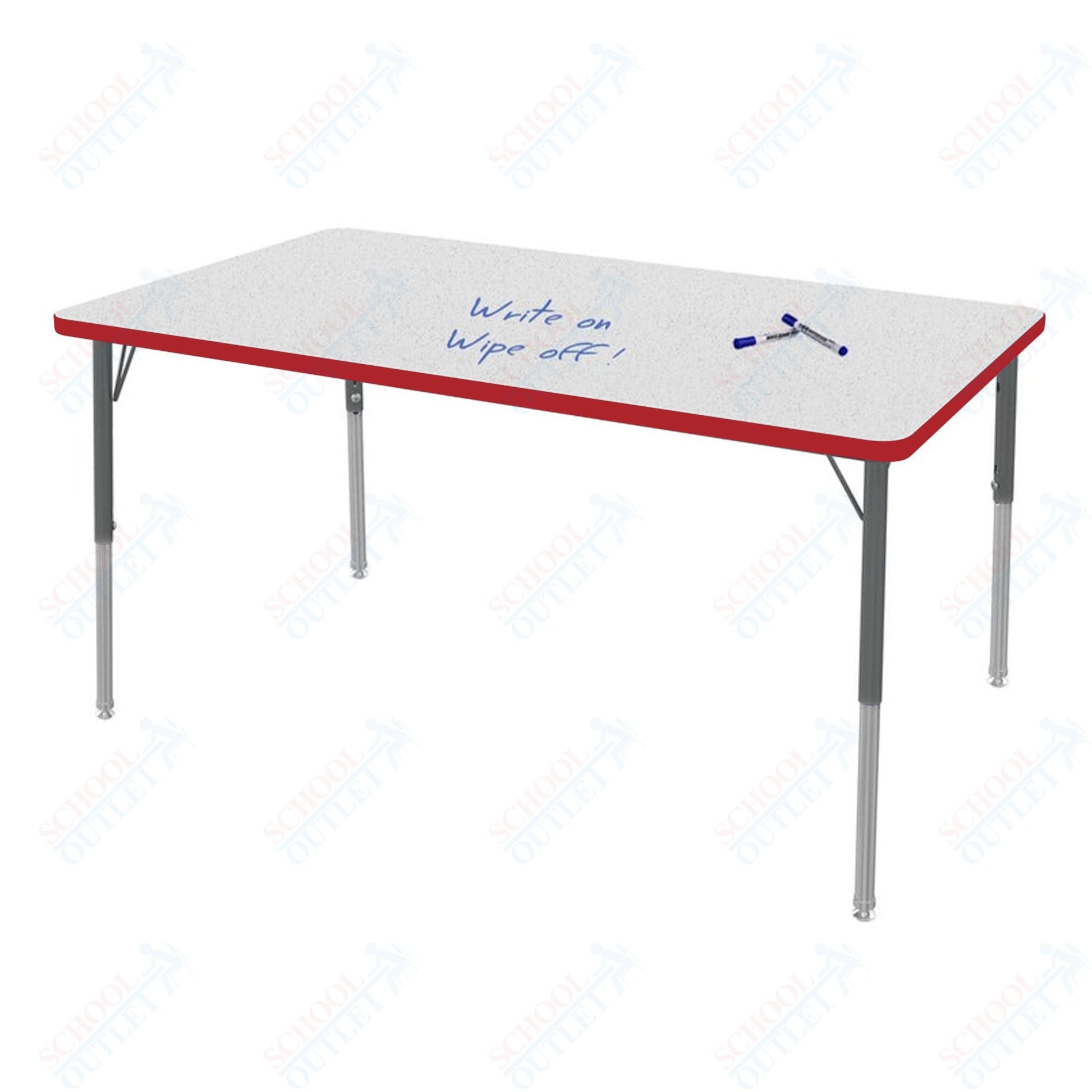 Marco MG2200 Series Rectangle Preschool Table w/ Dry Erase Top 42" x 60" Adj Height 16" - 24" (MG2250 - DA) - SchoolOutlet