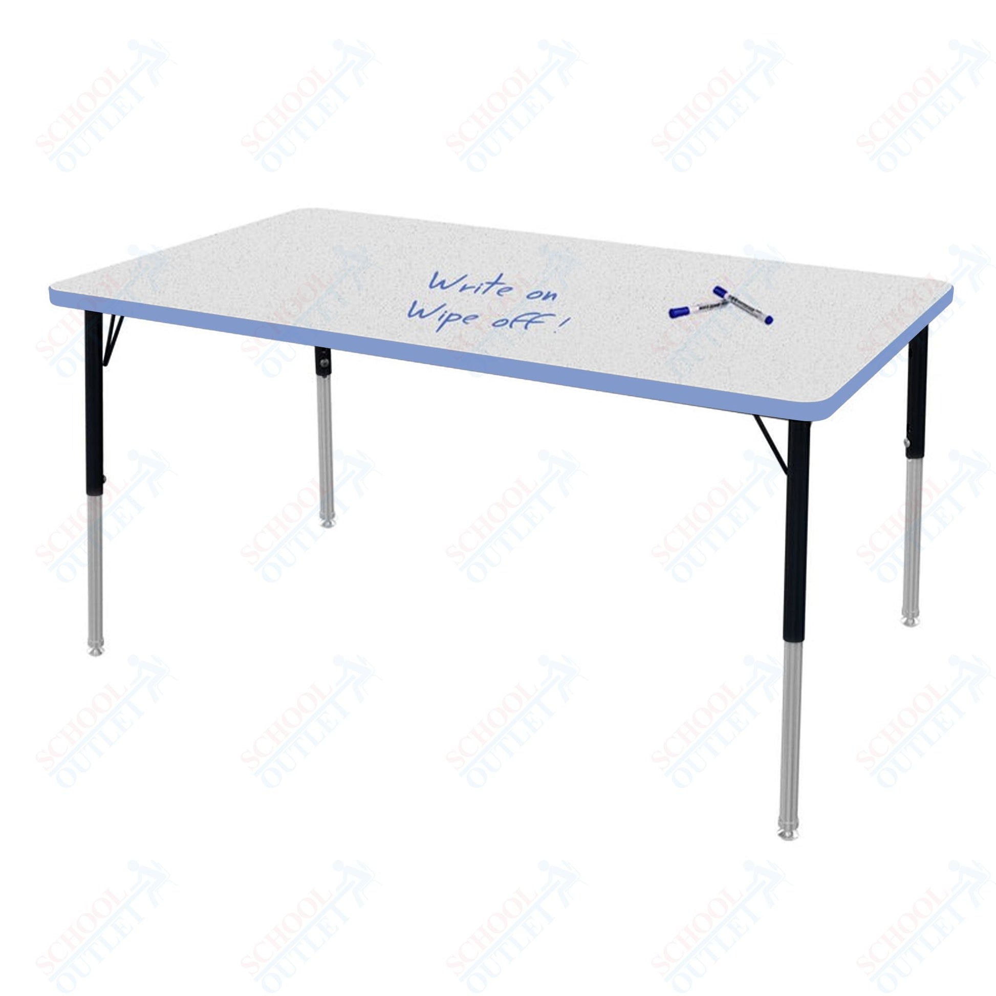 Marco MG2200 Series Rectangle Preschool Table w/ Dry Erase Top 42" x 60" Adj Height 16" - 24" (MG2250 - DA) - SchoolOutlet