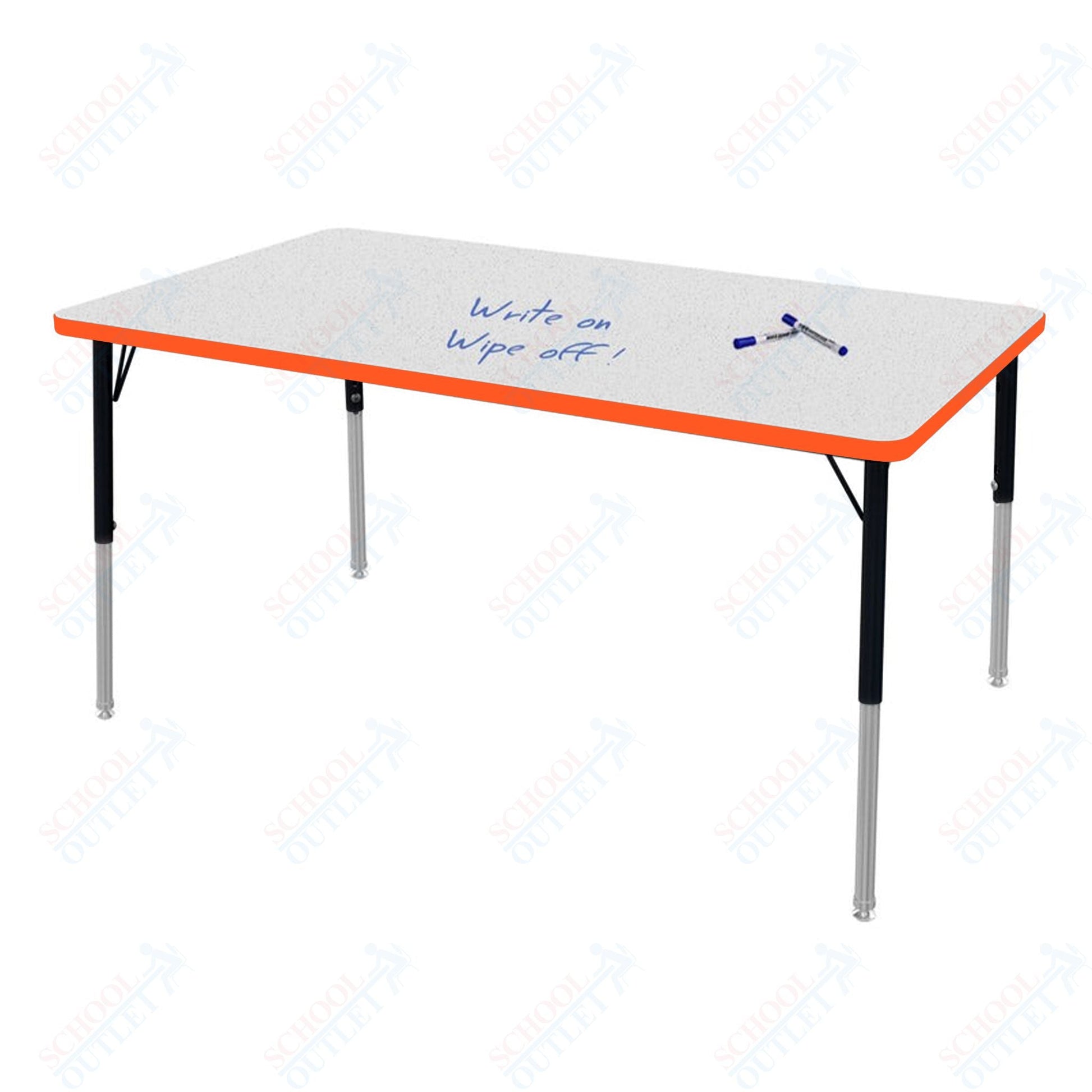 Marco MG2200 Series Rectangle Preschool Table w/ Dry Erase Top 42" x 60" Adj Height 16" - 24" (MG2250 - DA) - SchoolOutlet