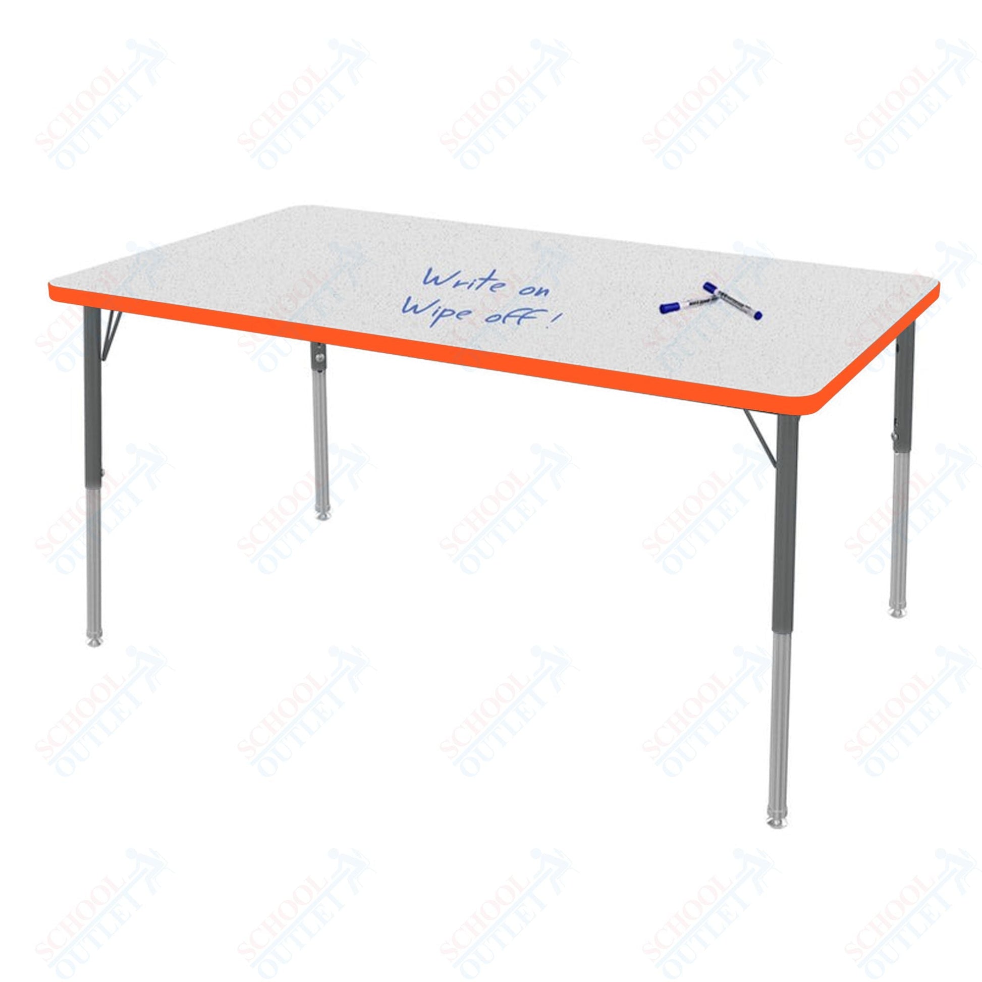 Marco MG2200 Series Rectangle Preschool Table w/ Dry Erase Top 42" x 60" Adj Height 16" - 24" (MG2250 - DA) - SchoolOutlet
