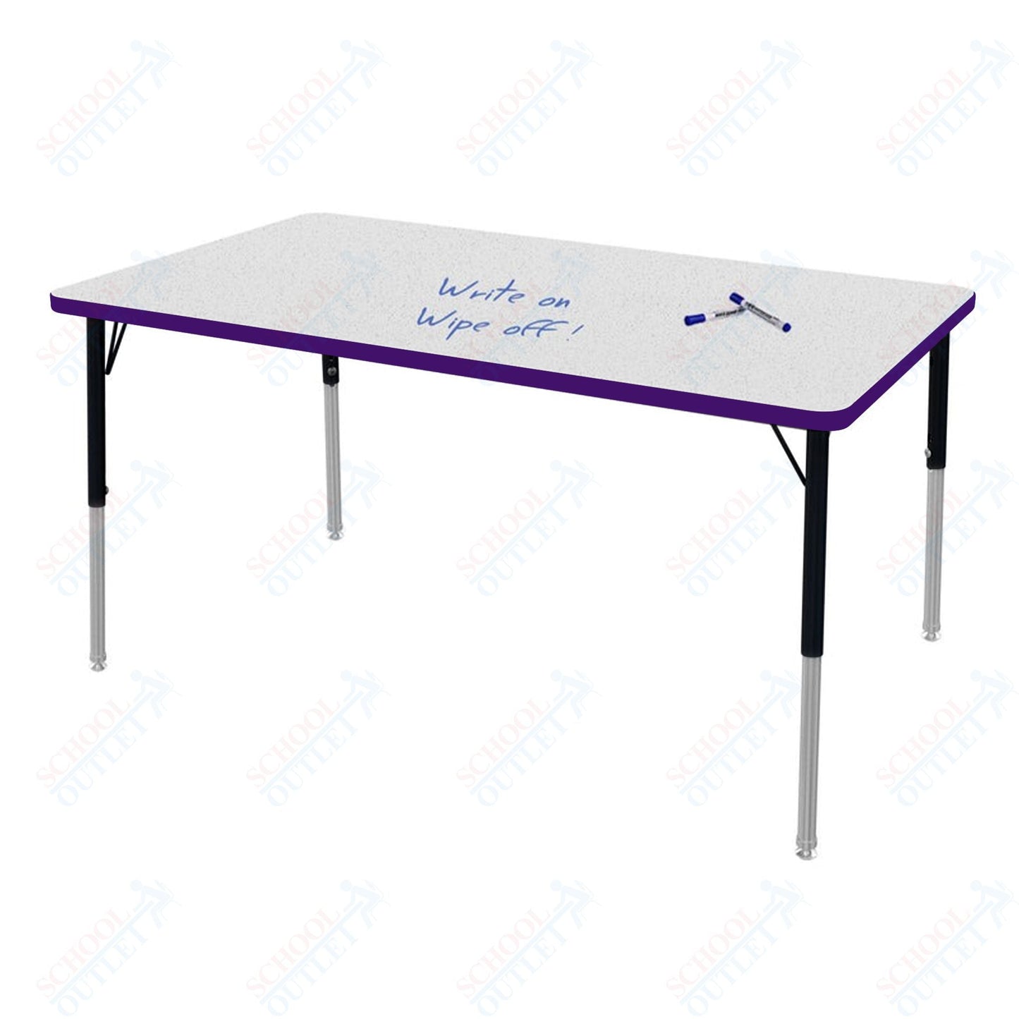 Marco MG2200 Series Rectangle Preschool Table w/ Dry Erase Top 42" x 60" Adj Height 16" - 24" (MG2250 - DA) - SchoolOutlet