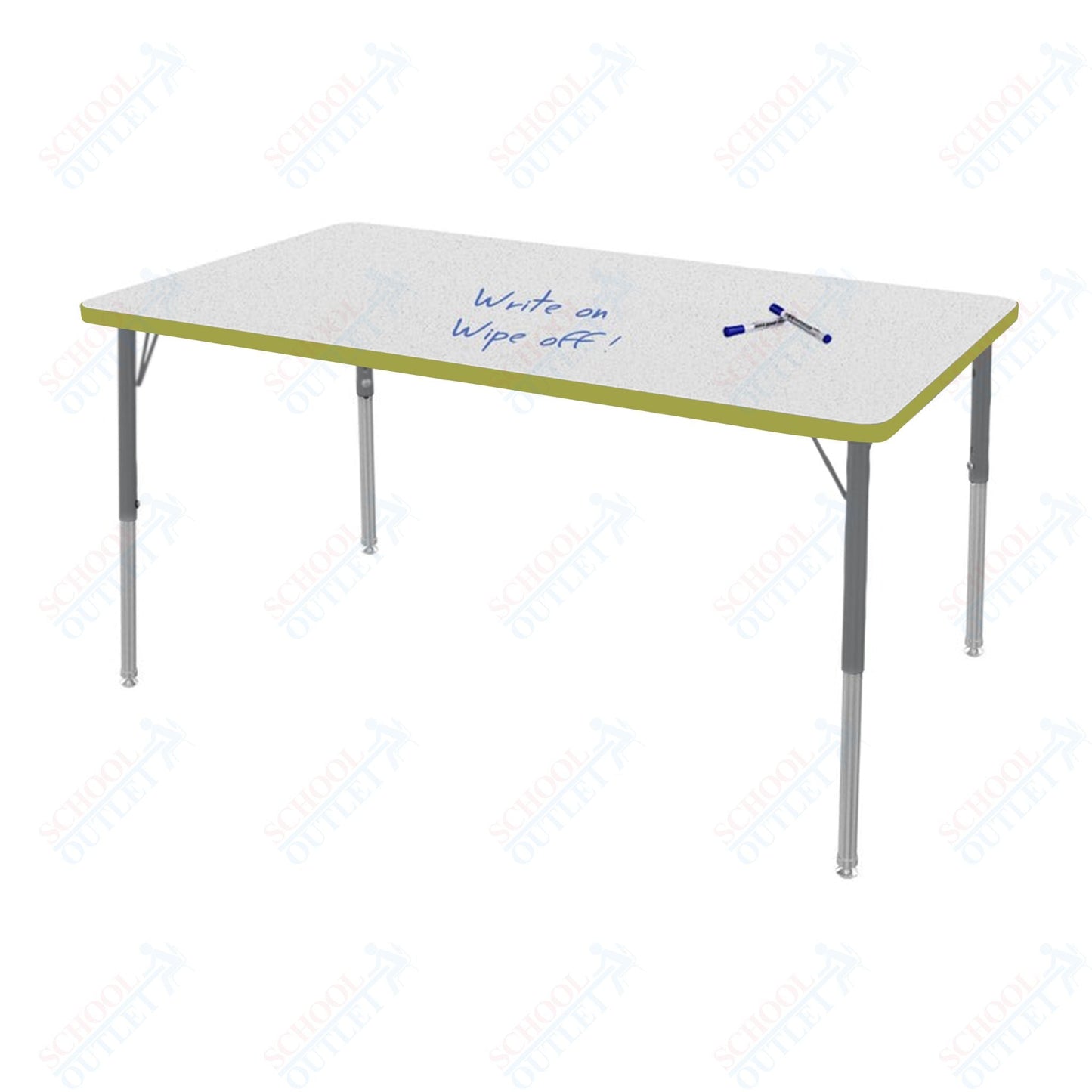 Marco MG2200 Series Rectangle Activity Table w/ Dry Erase Top 42" x 60" Adj Height 21" - 30" (MG2250 - DB) - SchoolOutlet