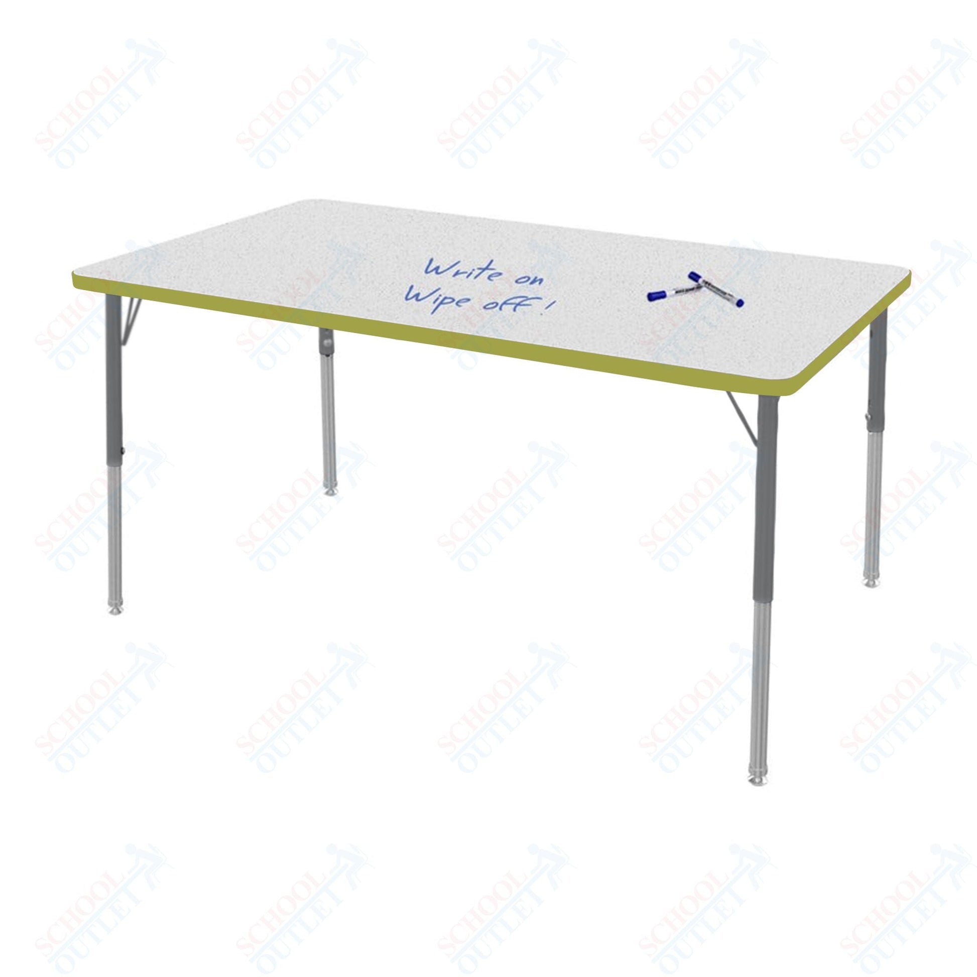 Marco MG2200 Series Rectangle Activity Table w/ Dry Erase Top 42" x 60" Adj Height 21" - 30" (MG2250 - DB) - SchoolOutlet