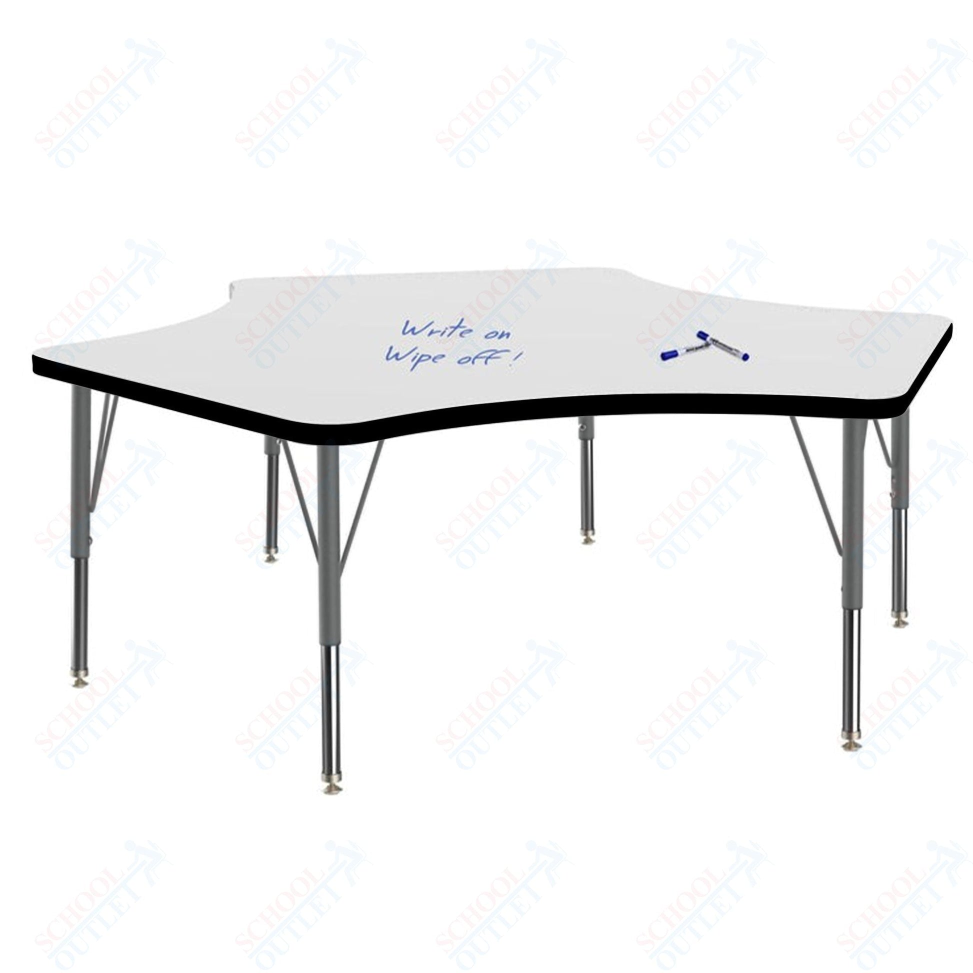 Marco MG2200 Series Delta Preschool Table w/ Dry Erase Top 60" x 60" Adj Height 16" - 24" (MG2251 - DA) - SchoolOutlet