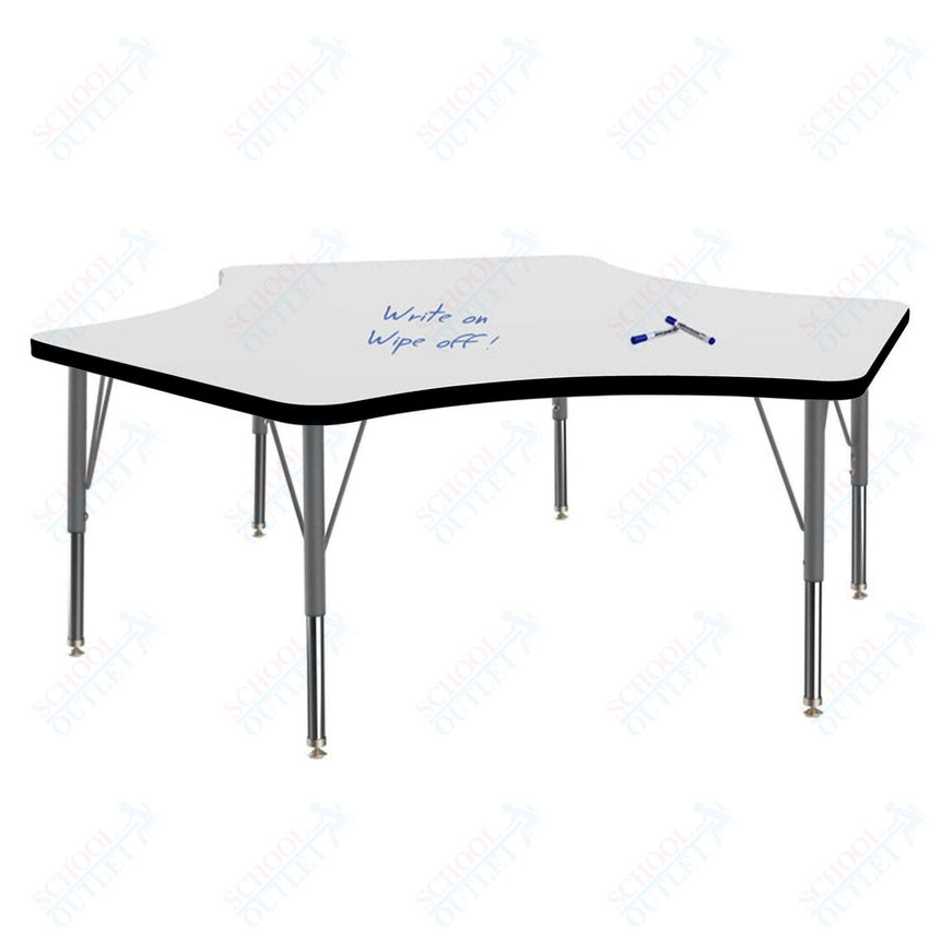 Marco MG2200 Series Delta Preschool Table w/ Dry Erase Top 60" x 60" Adj Height 16" - 24" (MG2251 - DA) - SchoolOutlet